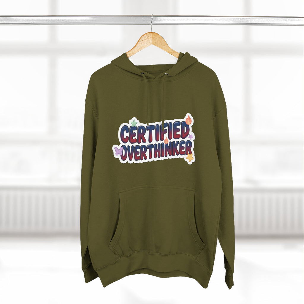 Hoodie — 'Certified Overthinker' & 'Anti Surfing Sun Club' Graphic Pullover
