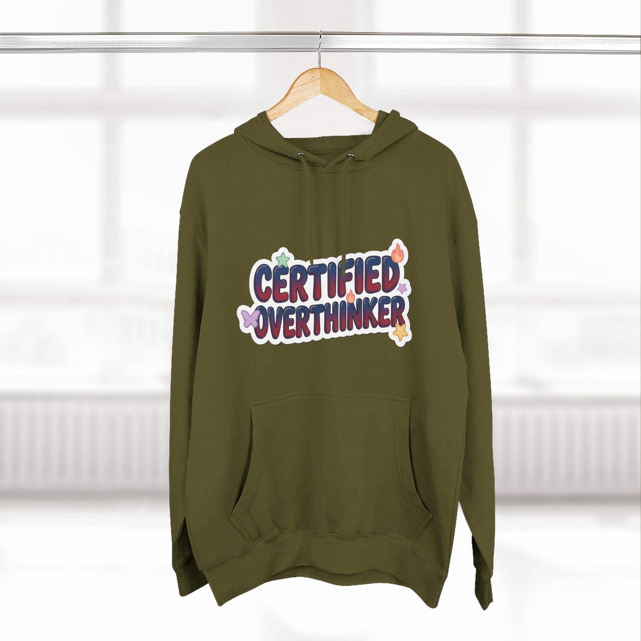 Hoodie — 'Certified Overthinker' & 'Anti Surfing Sun Club' Graphic Pullover