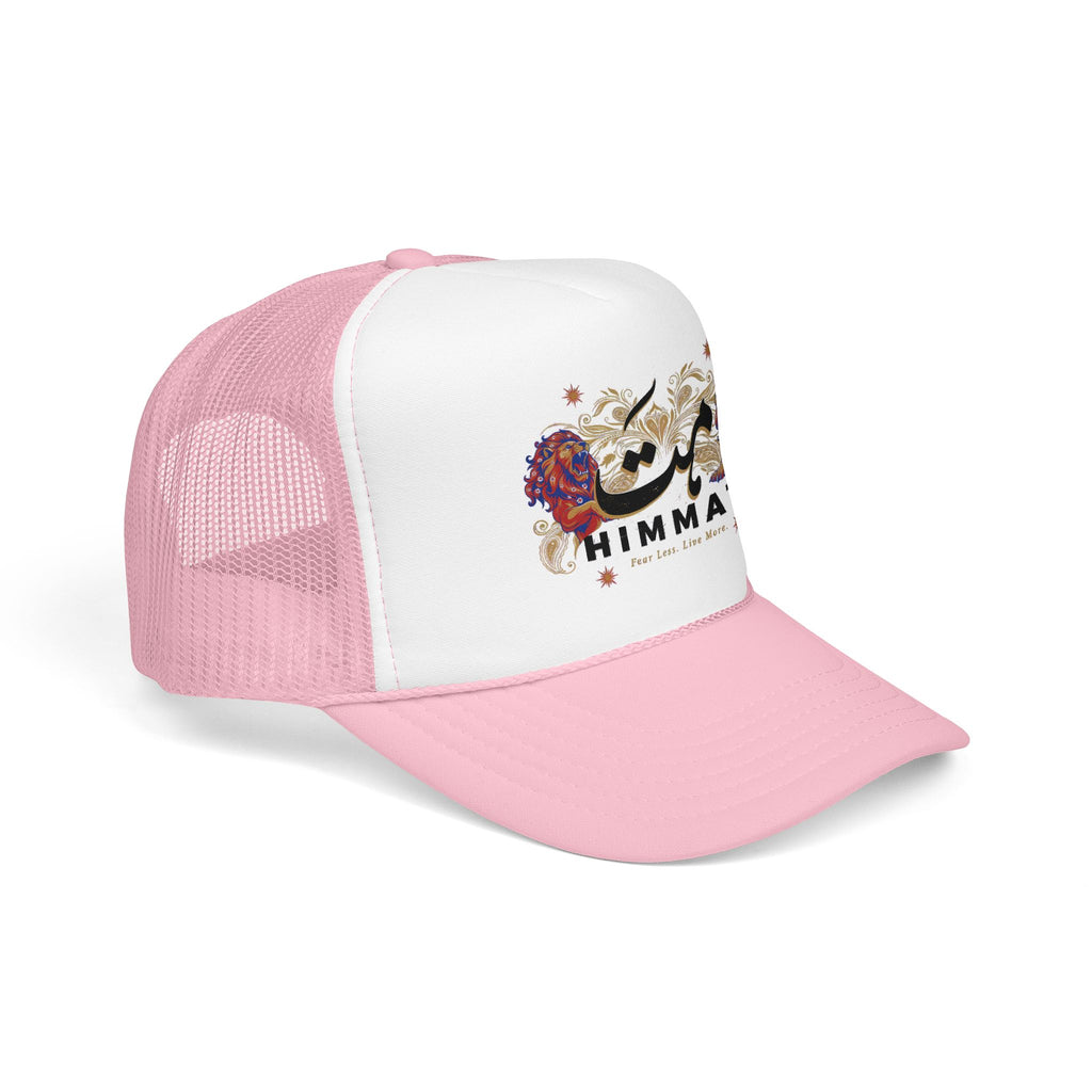 Trucker Hat — Vintage Floral Rose Skull Design (Live Loud, Live More)