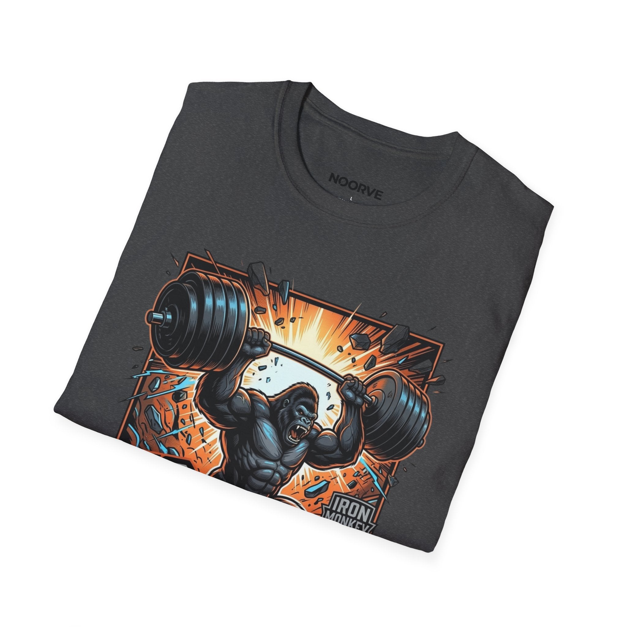 Motivational Weightlifting T-Shirt — 'No Excuses' Gorilla Gym Tee