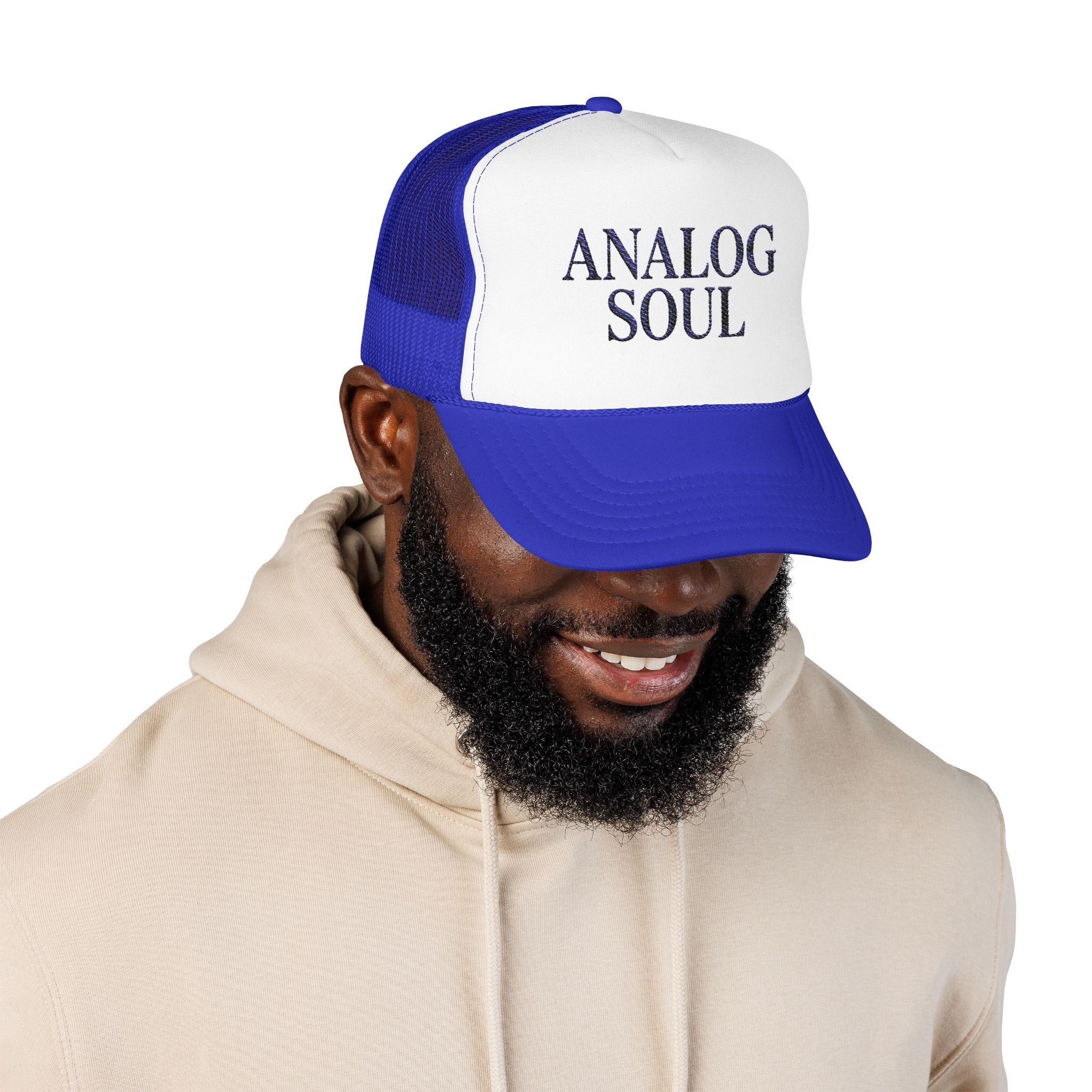 Analog Soul Trucker Hat — Retro Music-Inspired Foam Mesh Cap