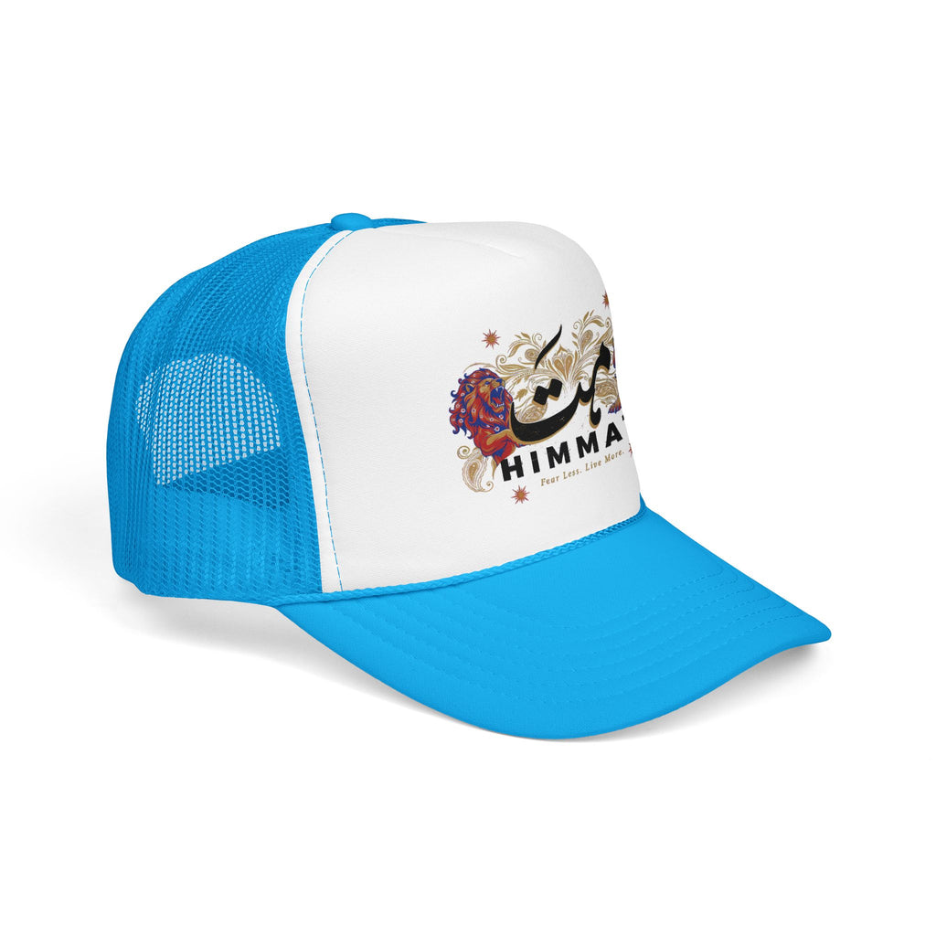 Trucker Hat — Vintage Floral Rose Skull Design (Live Loud, Live More)