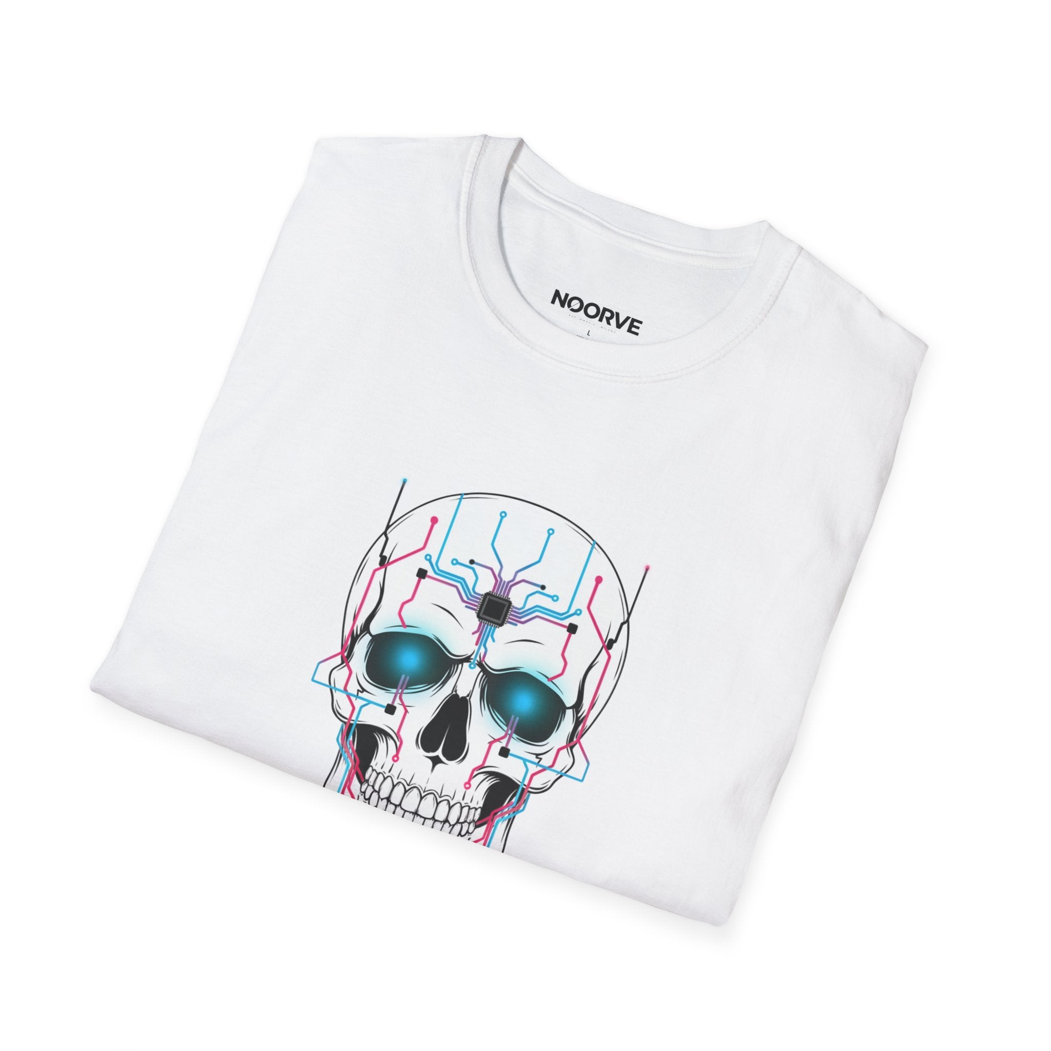 Cyber Skull T‑Shirt — 'Human Powered' Retro Futuristic Graphic Tee