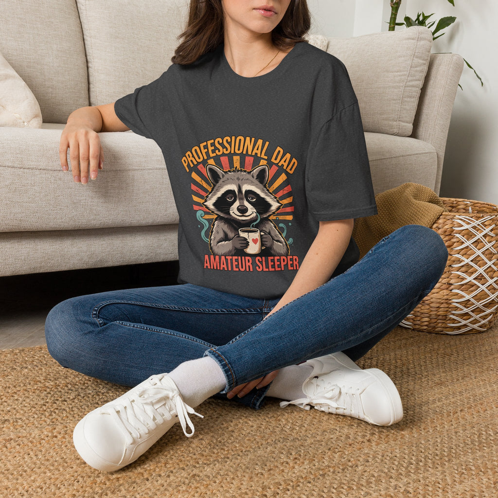 Dad T-Shirt – “Professional Dad, Amateur Sleeper” Cute Raccoon Father’s Day Tee