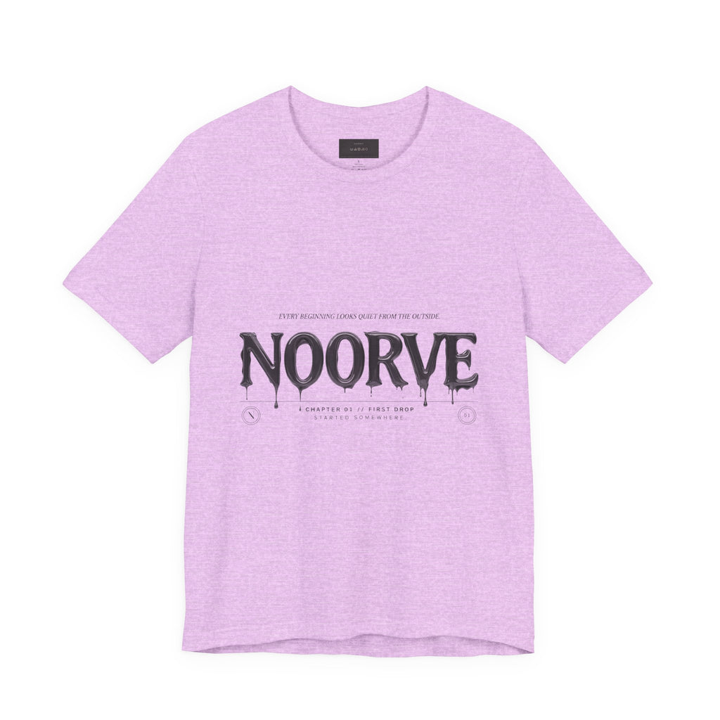 Noorve Drip Logo T-Shirt — Graphic White Tee with Gothic Dripping Text | Noorve | T-Shirt