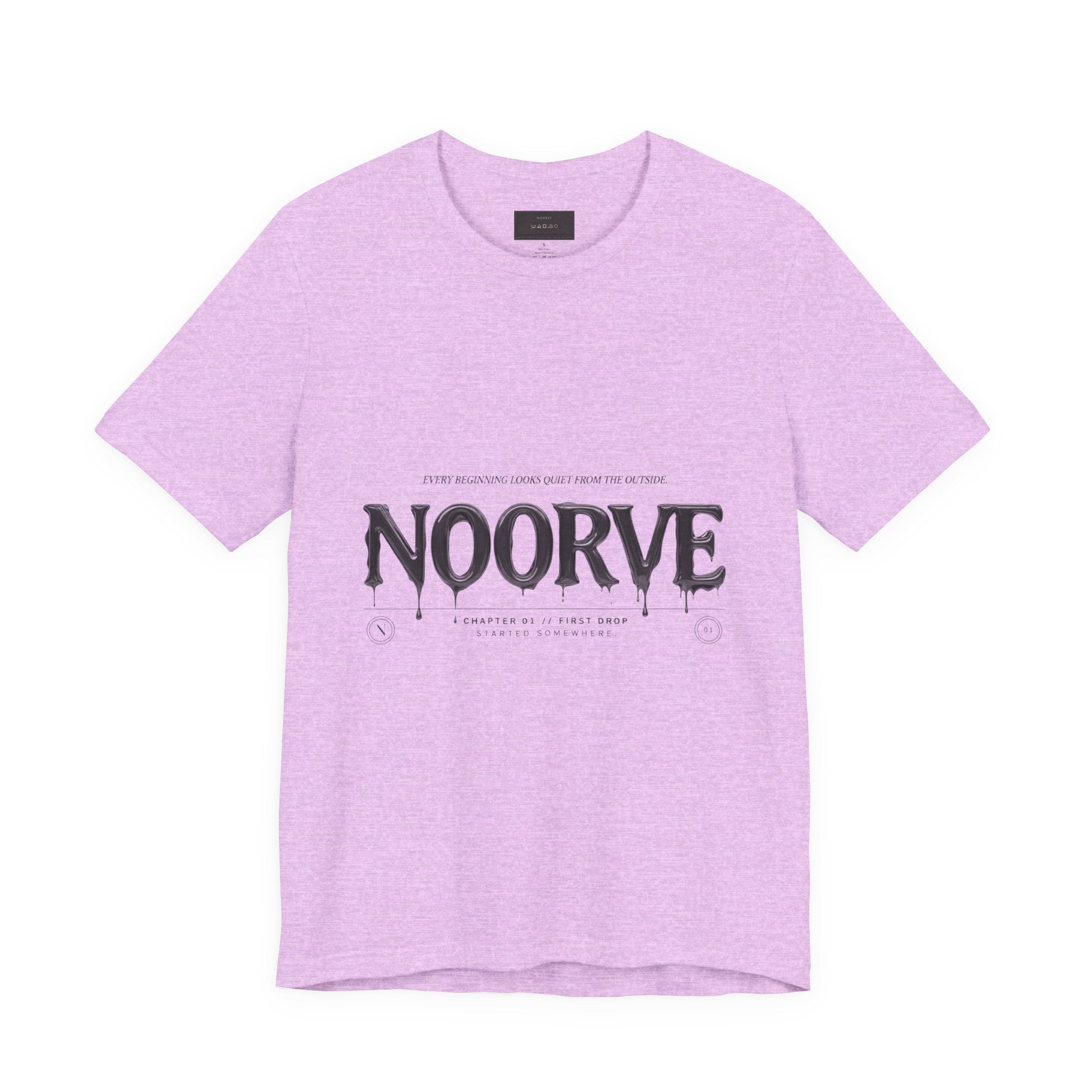 Noorve Drip Logo T-Shirt — Graphic White Tee with Gothic Dripping Text | Noorve | T-Shirt