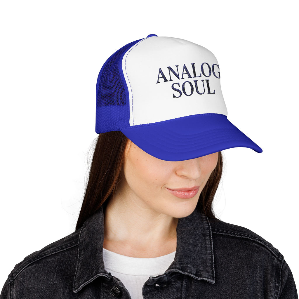 Analog Soul Trucker Hat — Retro Music-Inspired Foam Mesh Cap