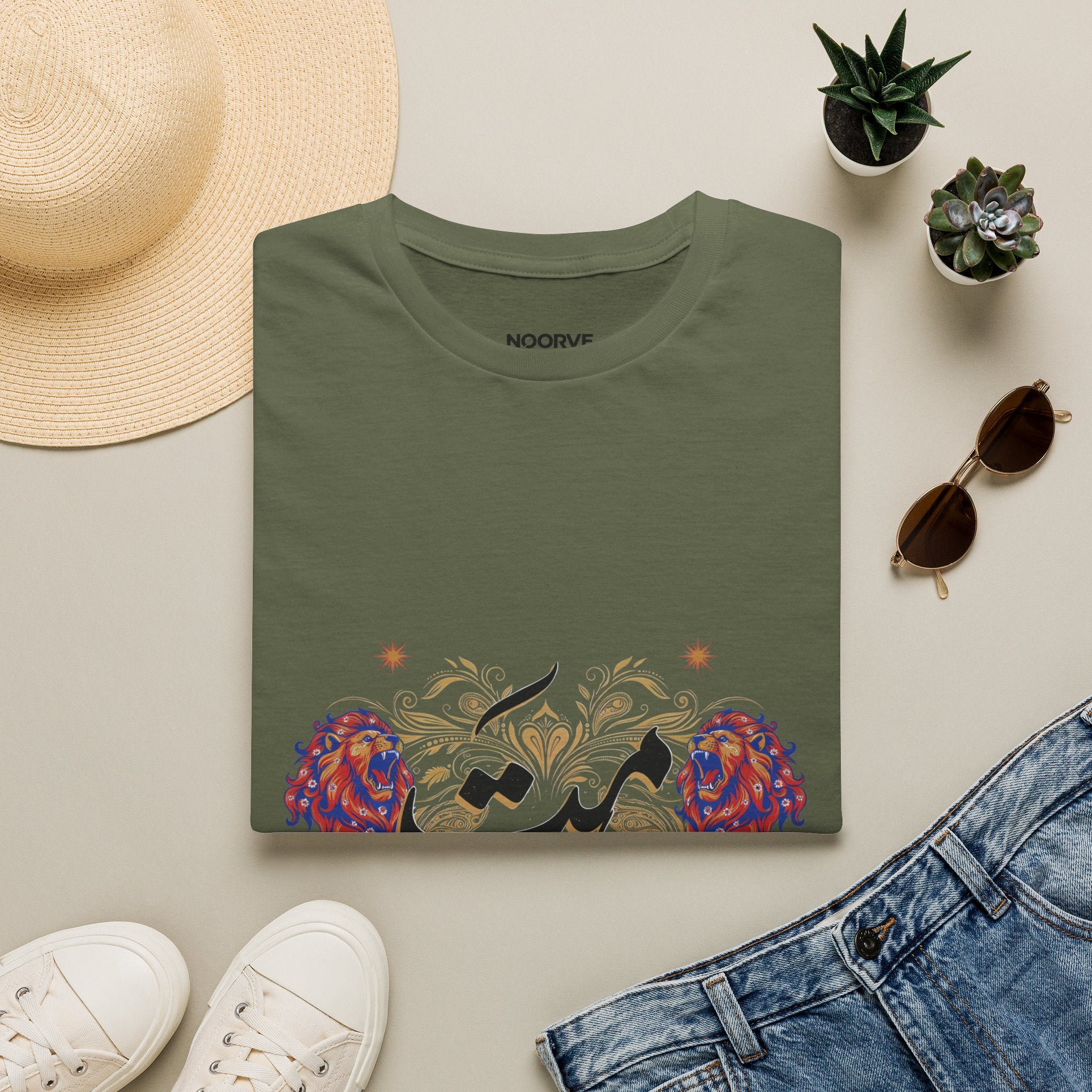 Himmat Floral Calligraphy T-Shirt — Inspirational Urdu Design | Noorve | T-Shirt