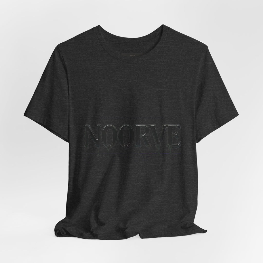 Noorve Drip Logo T-Shirt — Graphic White Tee with Gothic Dripping Text