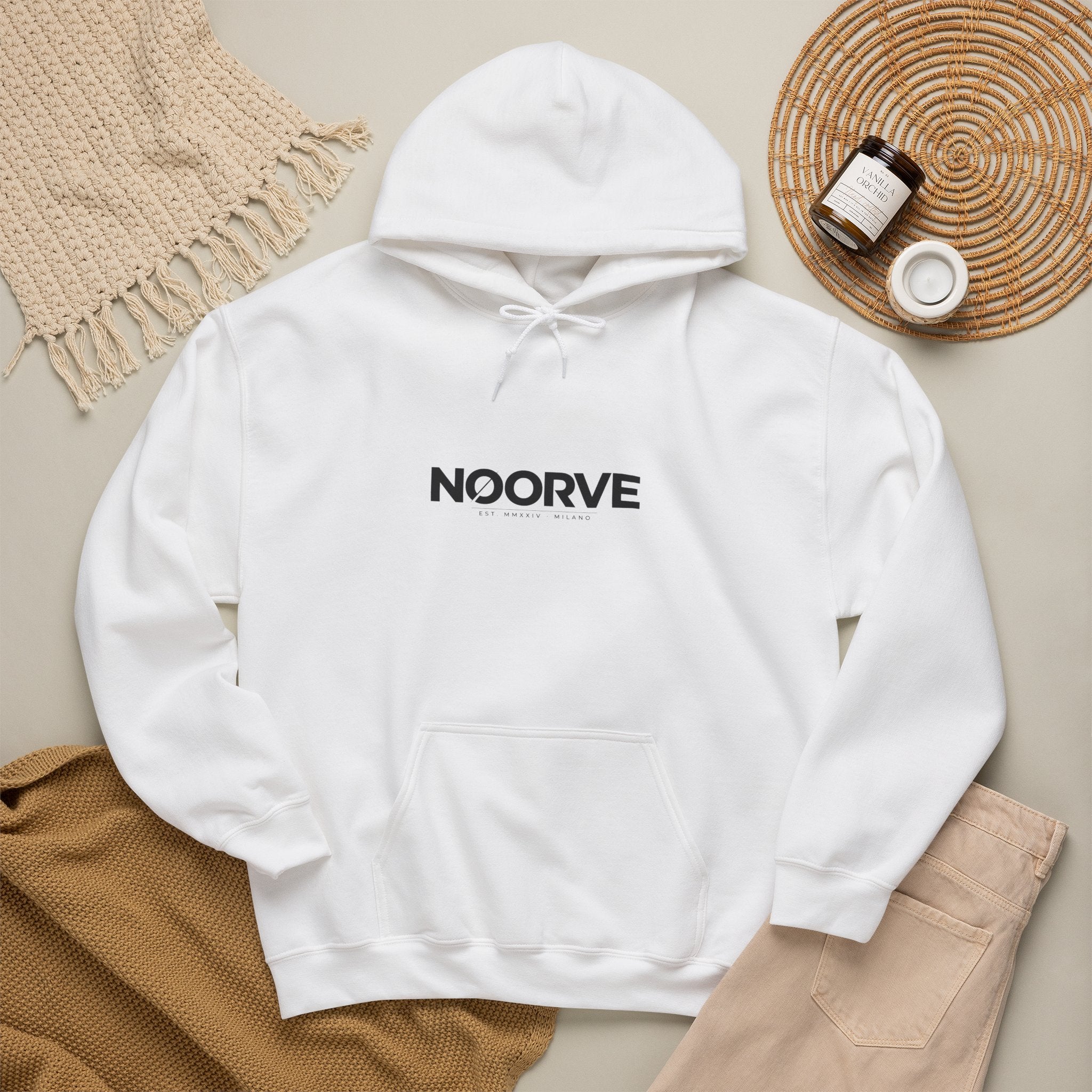 Noorve 'ISHQ' Script Hoodie — Floral Arabic Love Graphic Pullover | Noorve | Hoodie