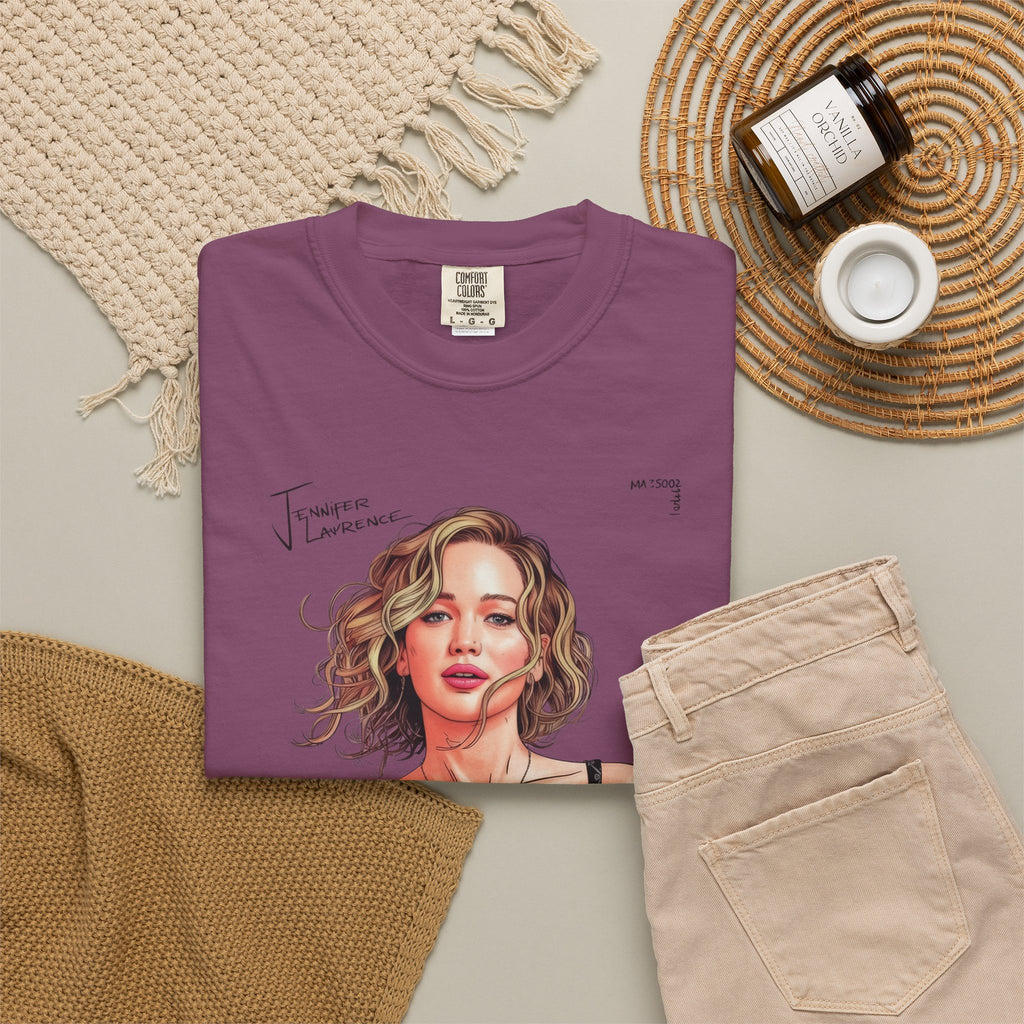 La Vie Est Belle Graphic T-Shirt — Feminine Portrait & Floral Back Print