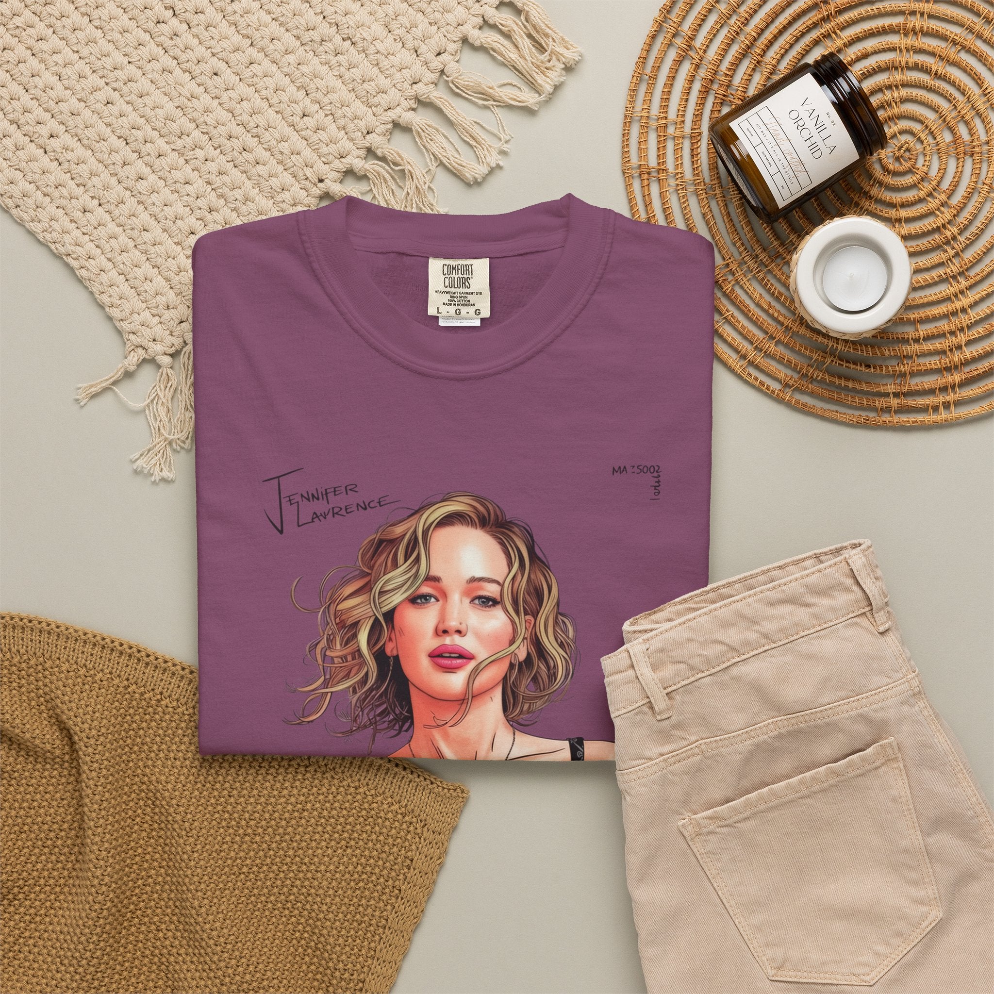 La Vie Est Belle Graphic T-Shirt — Feminine Portrait & Floral Back Print