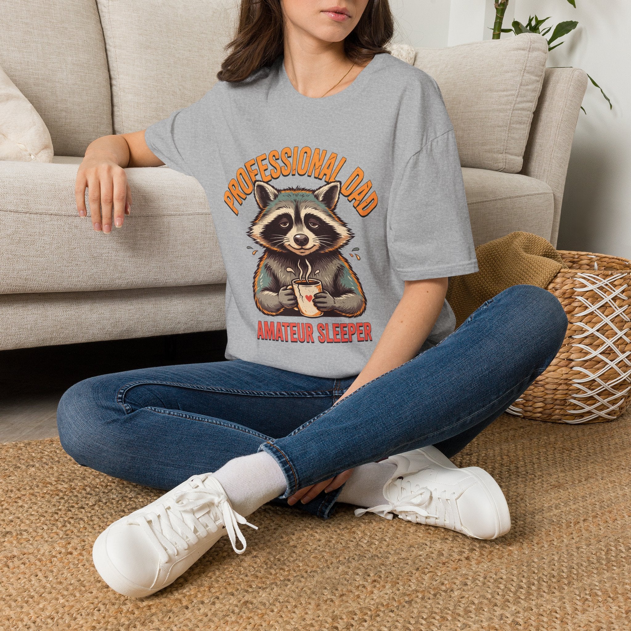 Dad T-Shirt — Professional Dad, Amateur Sleeper Raccoon Graphic Tee | Noorve | T-Shirt