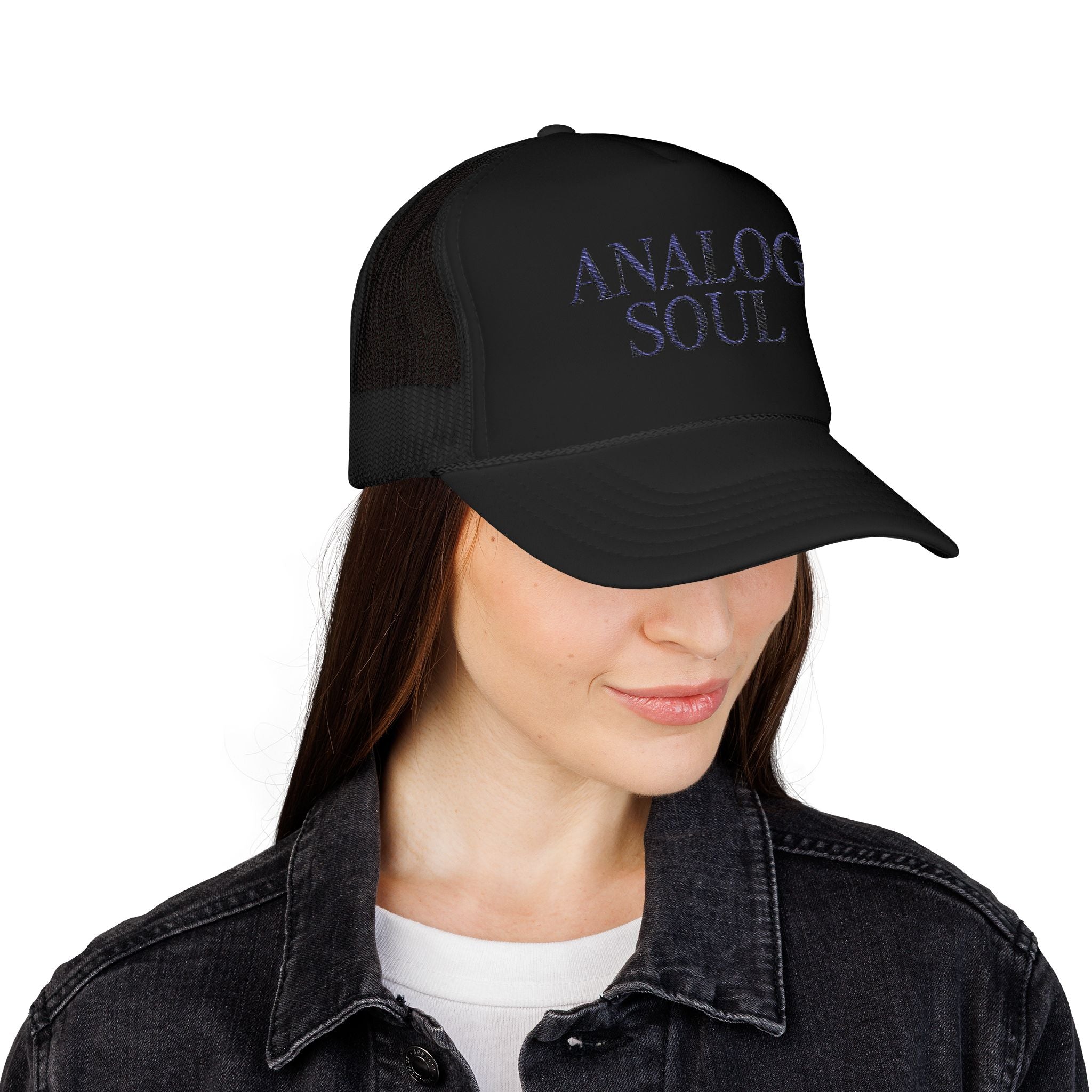 Analog Soul Trucker Hat — Retro Music-Inspired Foam Mesh Cap