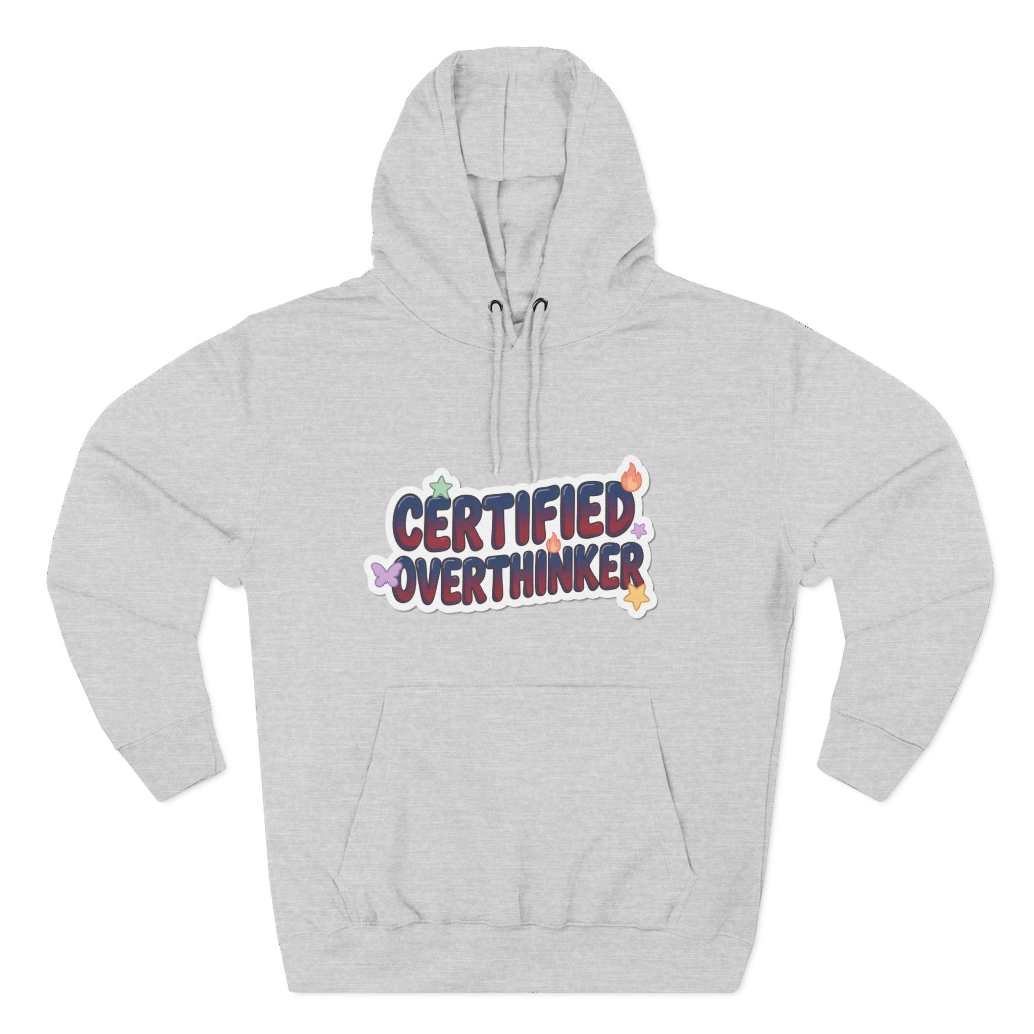 Hoodie — 'Certified Overthinker' & 'Anti Surfing Sun Club' Graphic Pullover