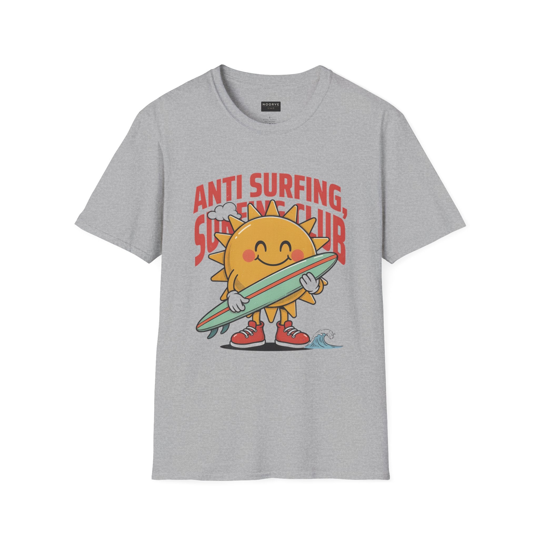 Anti Surfing Sun Club T-Shirt — Funny Retro Surfing Graphic Tee