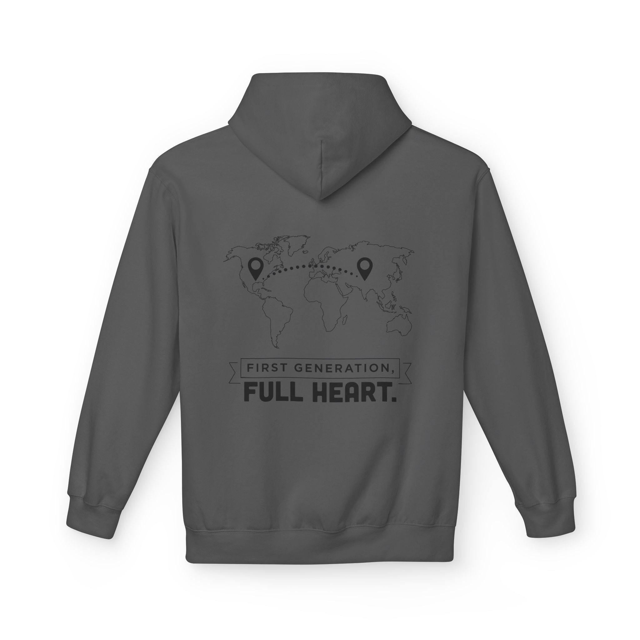 NoCrve 'First Generation, Full Heart' Hoodie — Inspirational Travel Map Pullover
