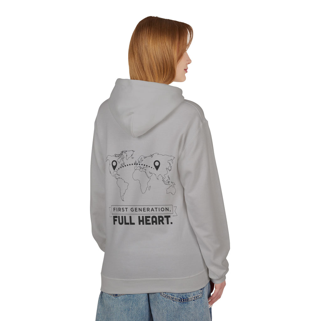 NoCrve 'First Generation, Full Heart' Hoodie — Inspirational Travel Map Pullover