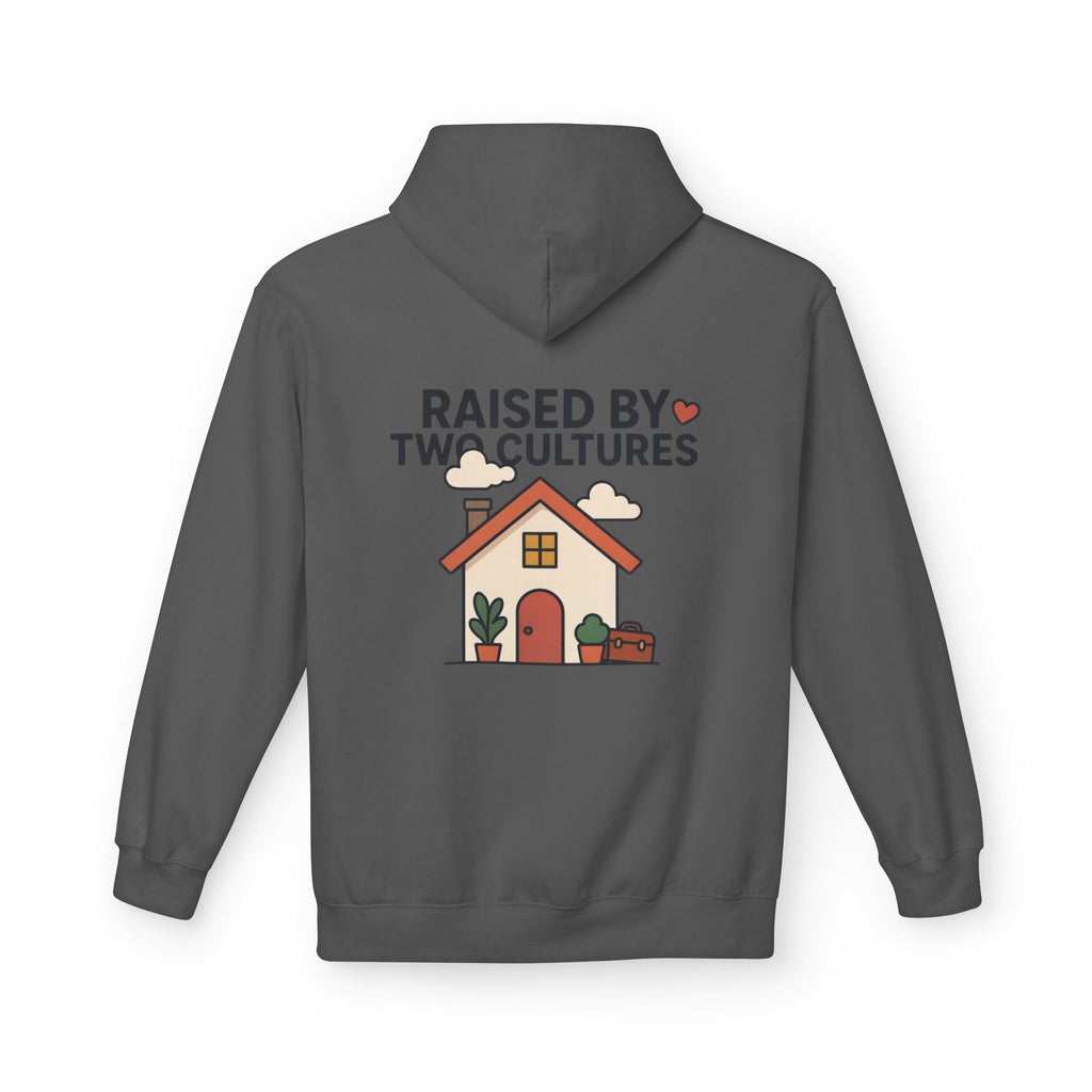 Raised by Two Cultures Hoodie — Multicultural Home Graphic Pullover