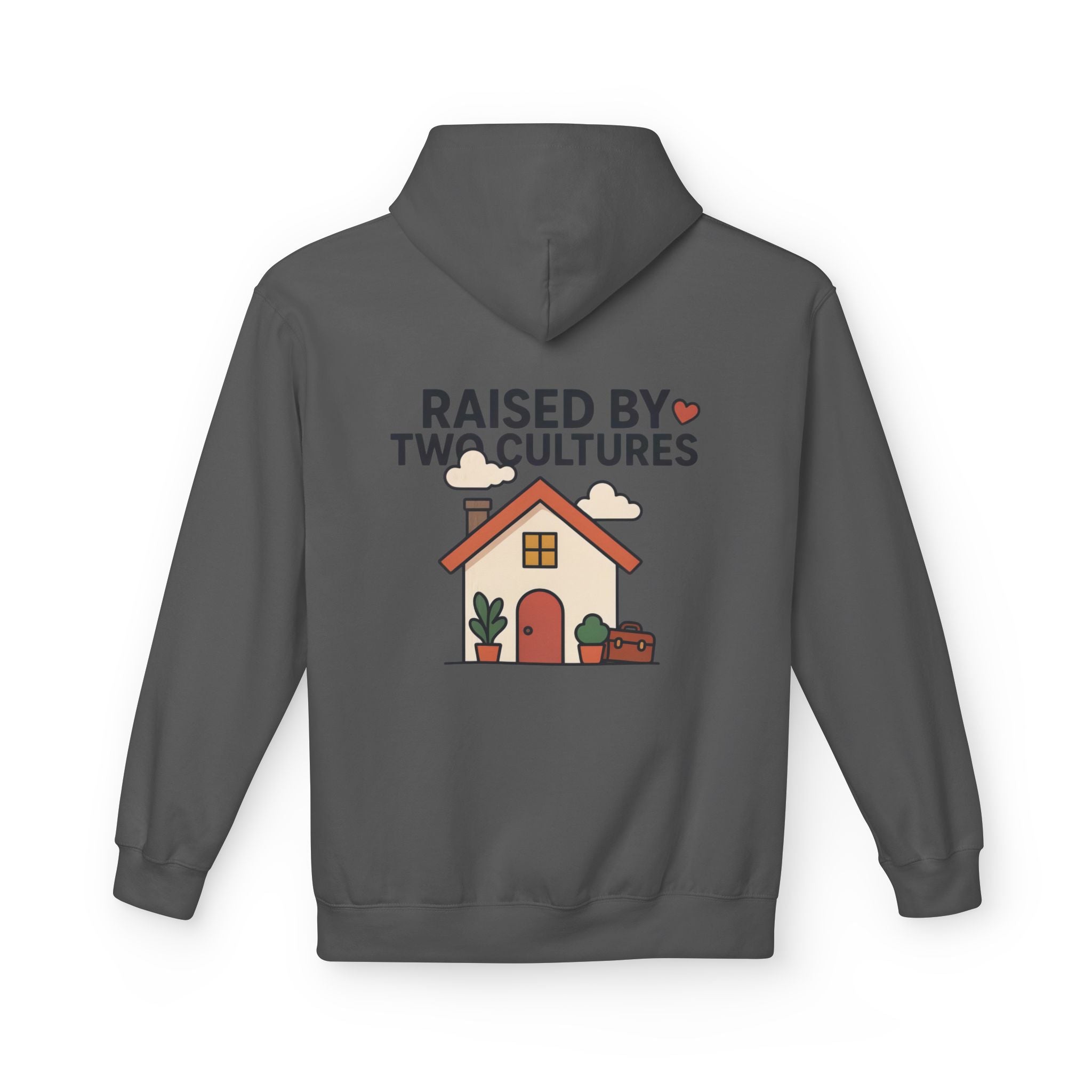 Raised by Two Cultures Hoodie — Multicultural Home Graphic Pullover