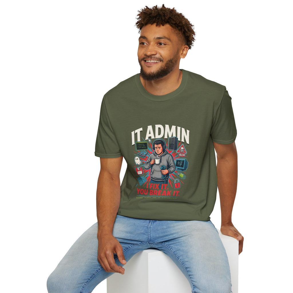 IT Admin T‑Shirt – "I Fix It If You Break It" Graphic Tee for Tech Professionals