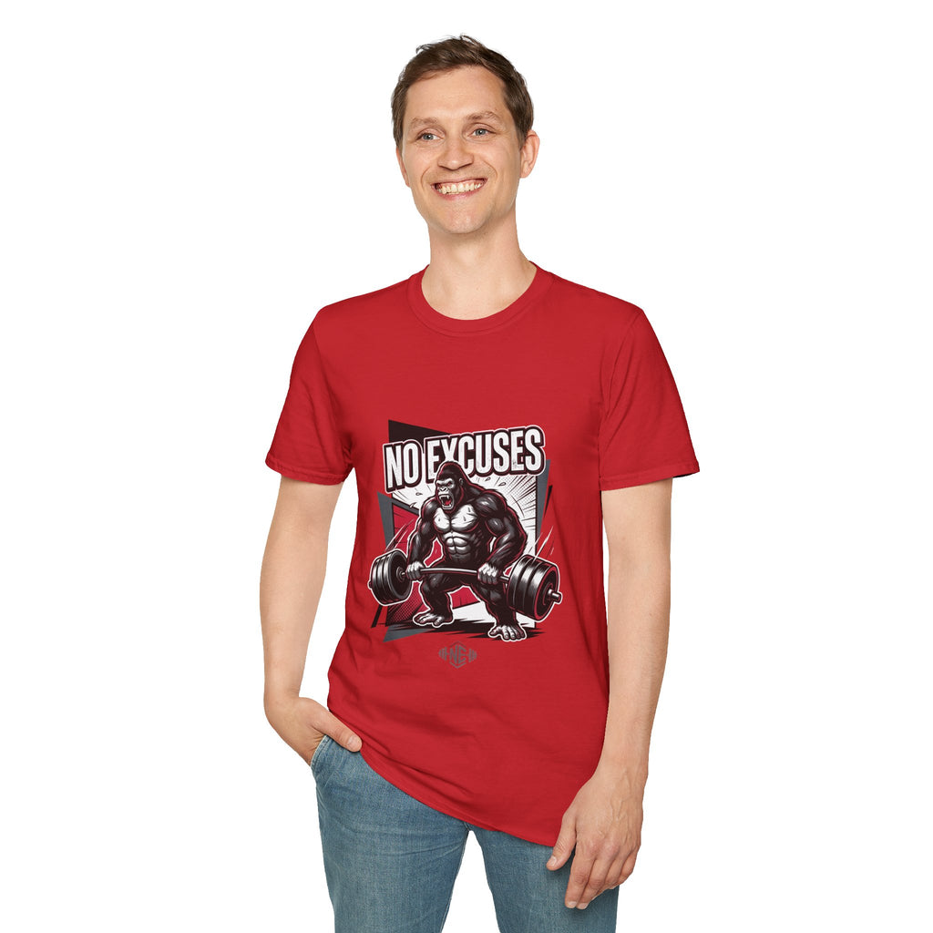 No Excuses T-Shirt — Motivational Gym Gorilla Fitness Tee