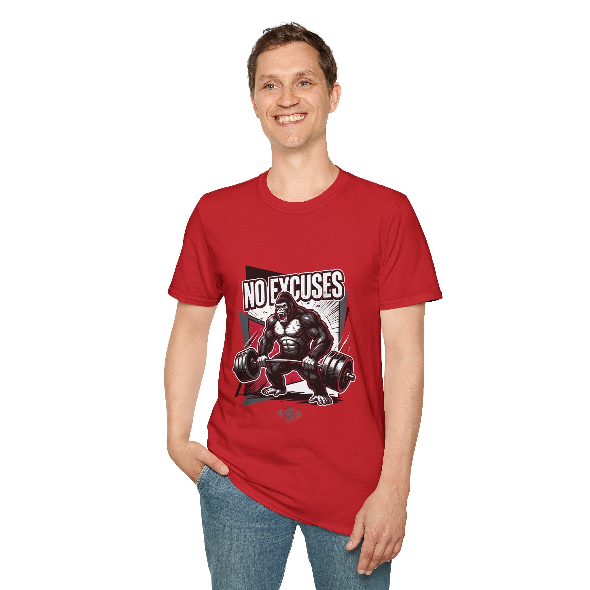 No Excuses T-Shirt — Motivational Gym Gorilla Fitness Tee