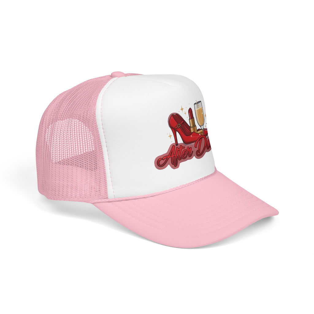 After Dark Trucker Hat — Red Heels & Champagne Foam Cap