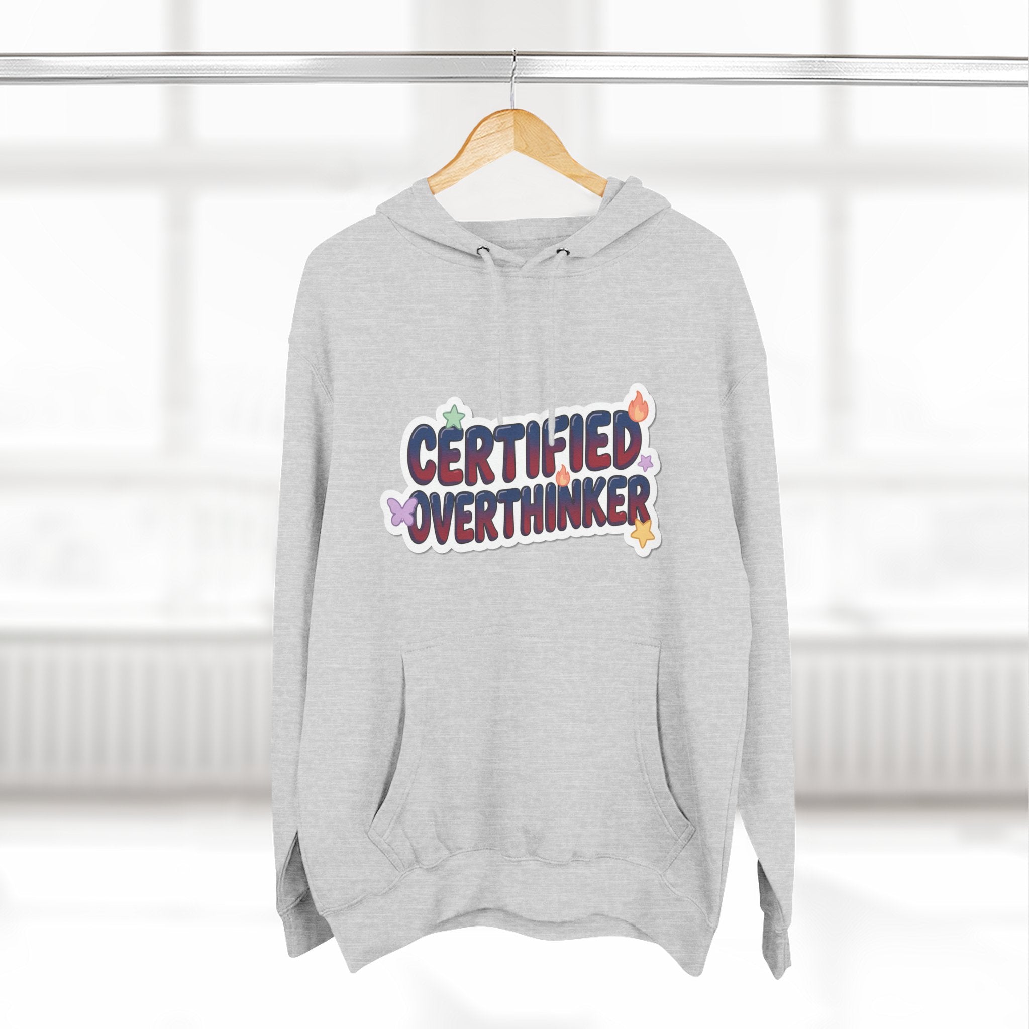Hoodie — 'Certified Overthinker' & 'Anti Surfing Sun Club' Graphic Pullover