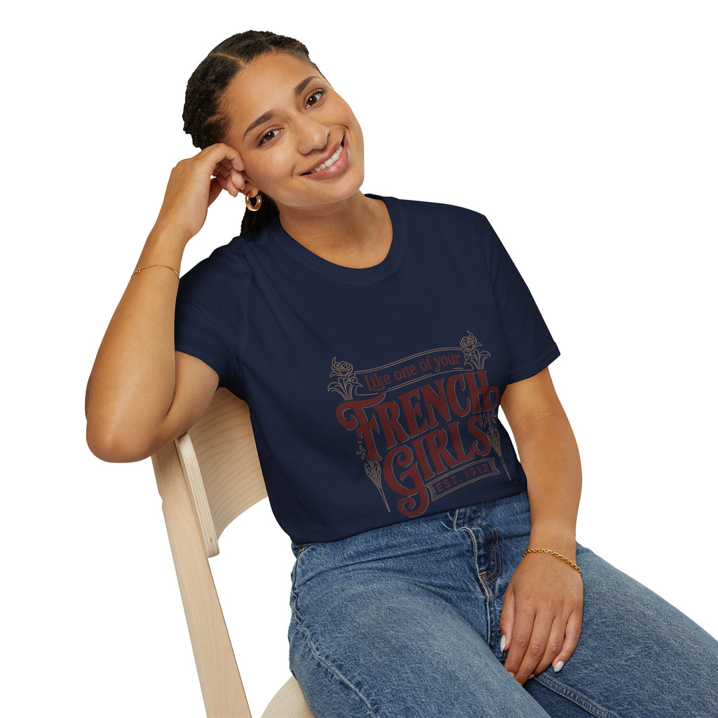 French Girls T-Shirt — "Like One of Your French Girls" Vintage Script Tee