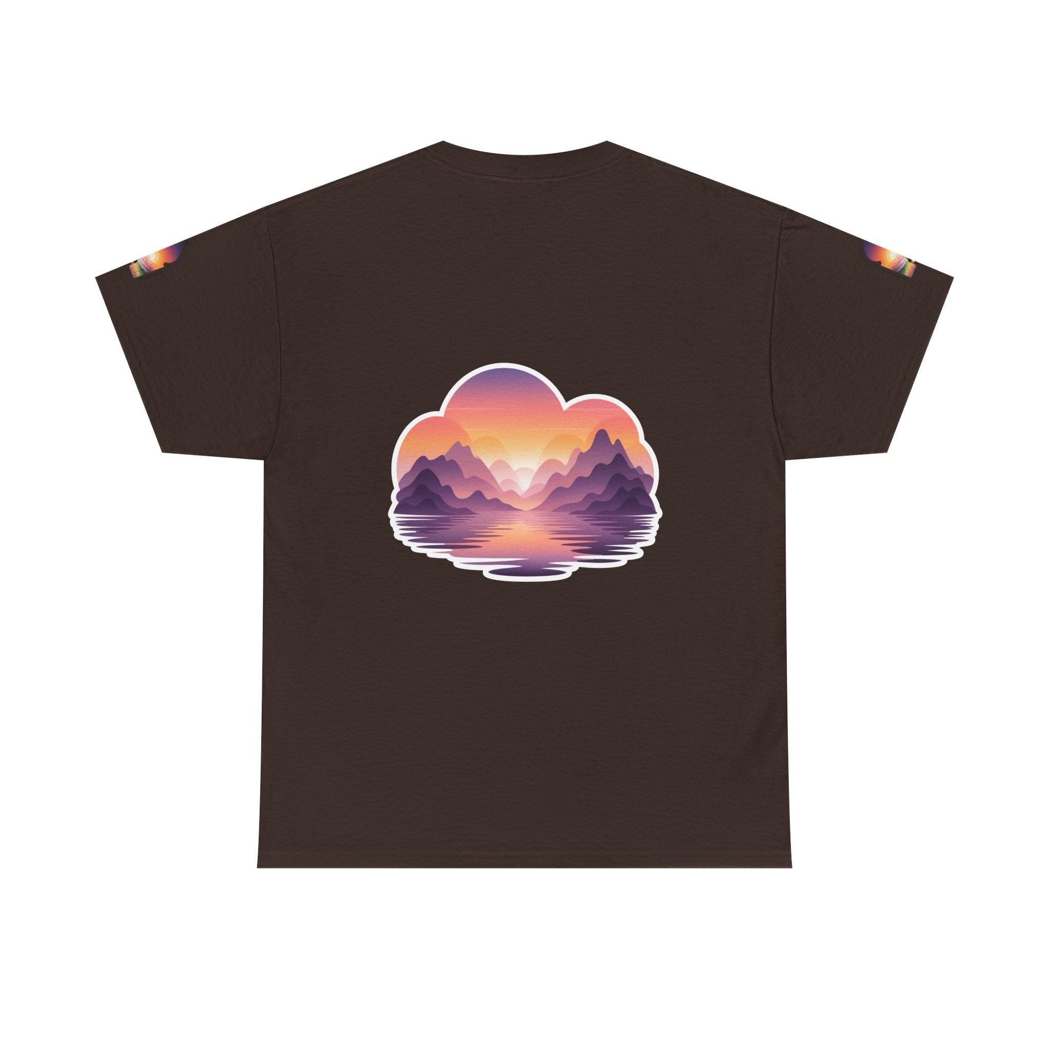 Sunset Mountain Landscape Tee - Retro Nature Graphic T-Shirt