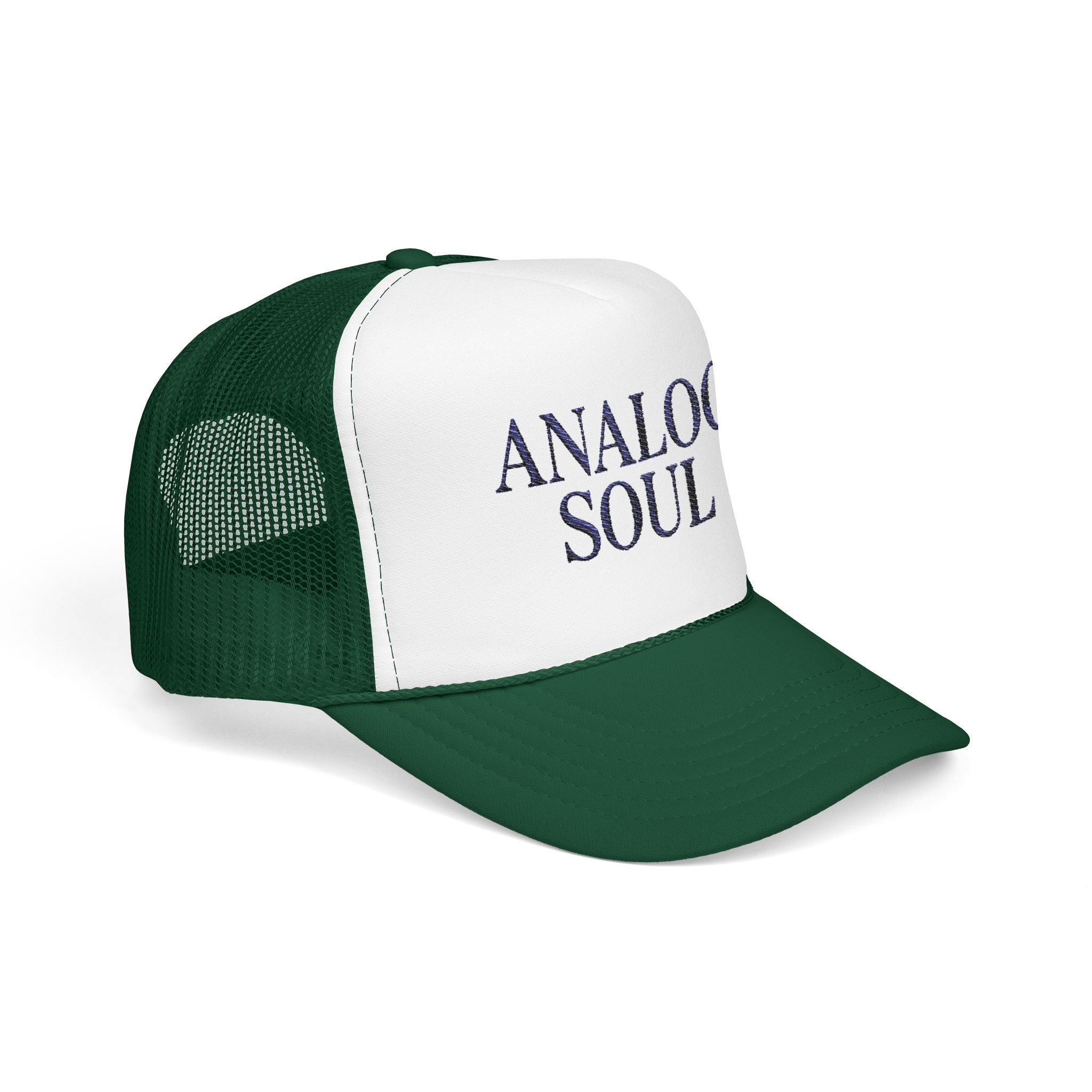 Analog Soul Trucker Hat — Retro Music-Inspired Foam Mesh Cap