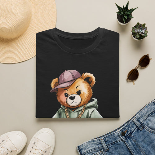 Casual Bear Graphic T-Shirt — Cool Teddy in Hoodie & Cap | Noorve | T-Shirt