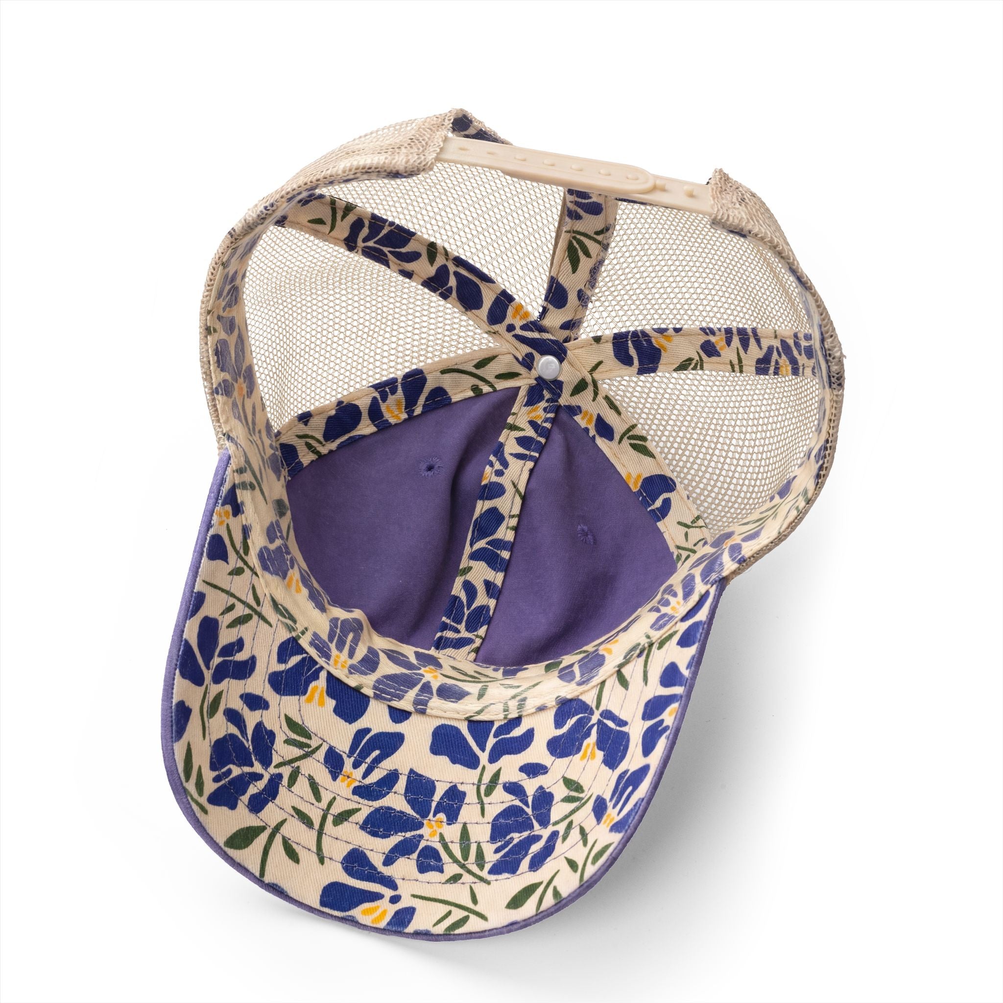 Lavender Stripe Washed Mesh-Back Cap
