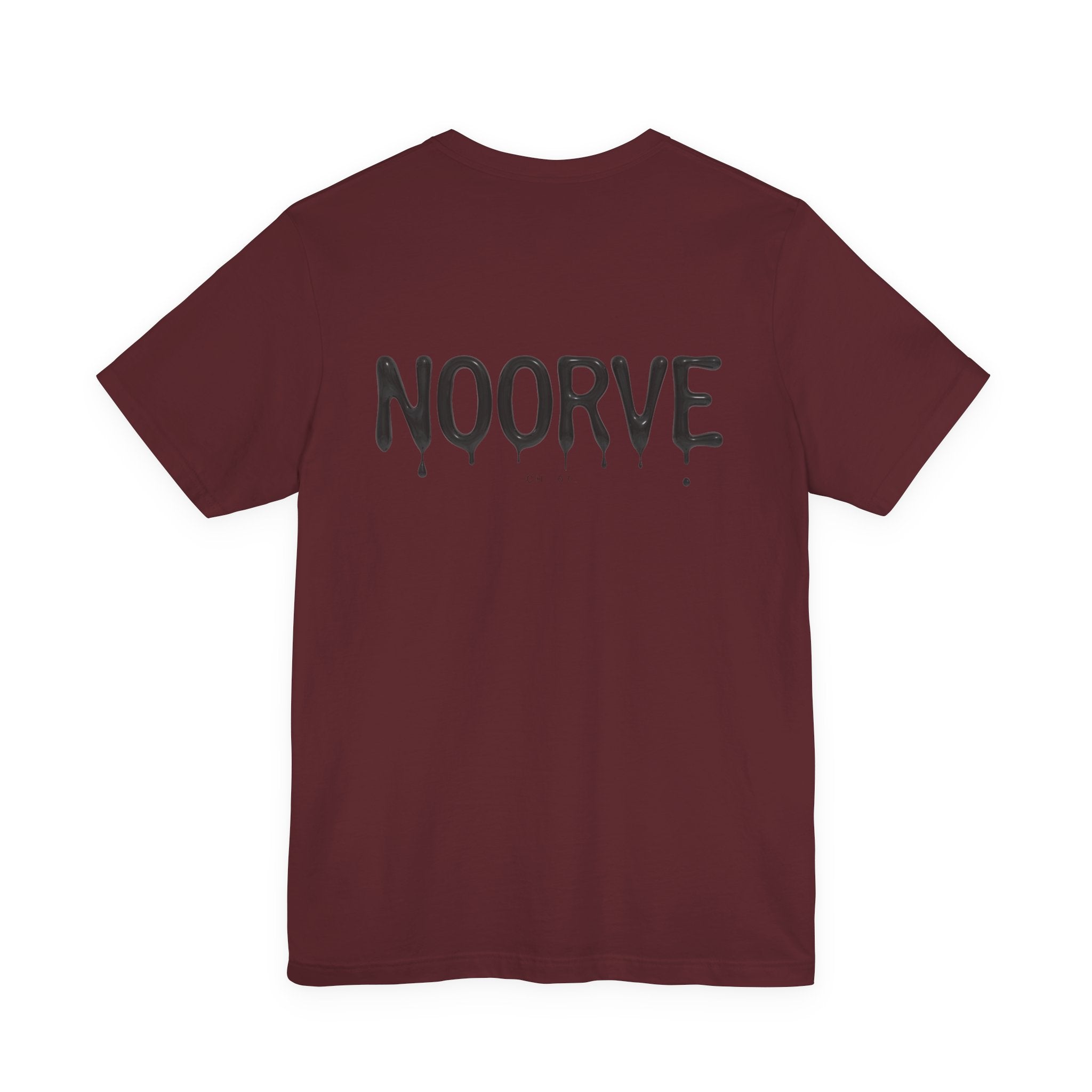 Noorve Drip Logo T-Shirt — Graphic White Tee with Gothic Dripping Text
