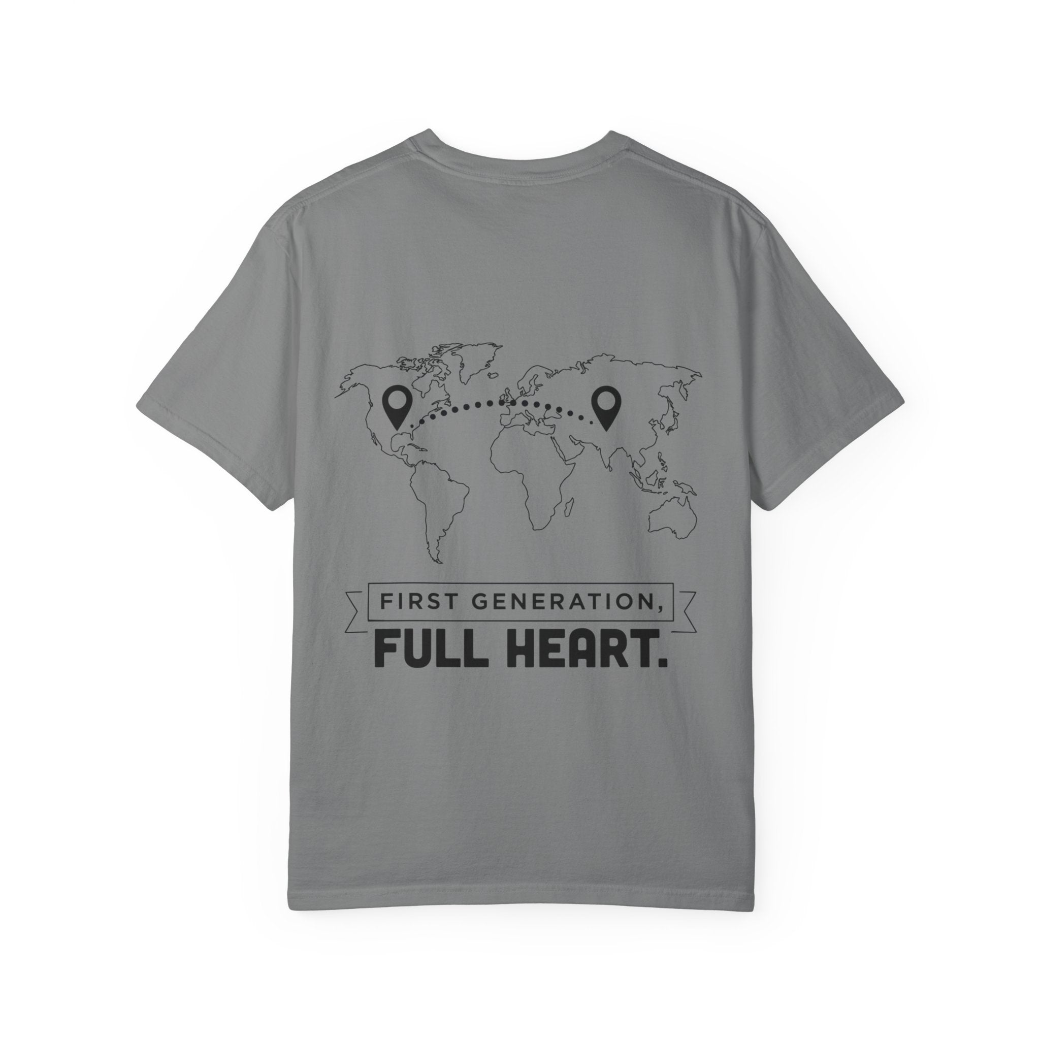 Home Is Two Places T-Shirt — "First Generation, Full Heart" Graphic Tee