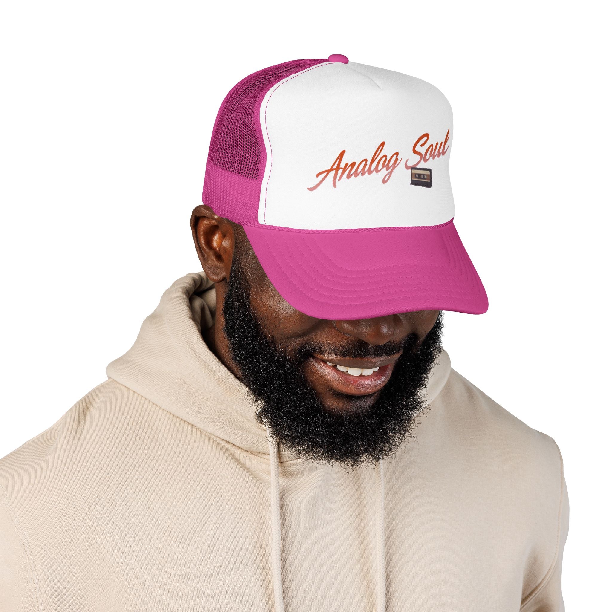 Analog Soul Trucker Hat — Retro Cassette Foam Trucker Cap