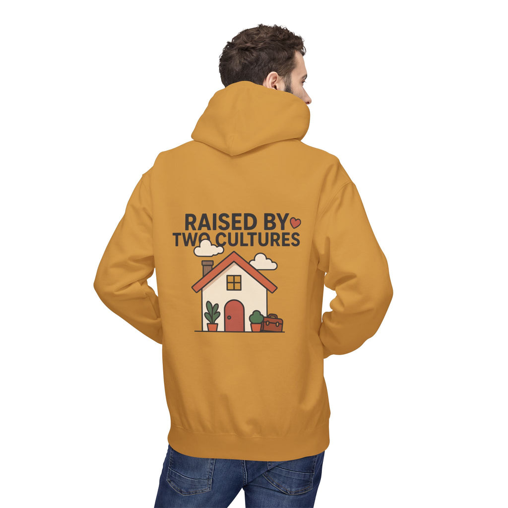 Raised by Two Cultures Hoodie — Multicultural Home Graphic Pullover