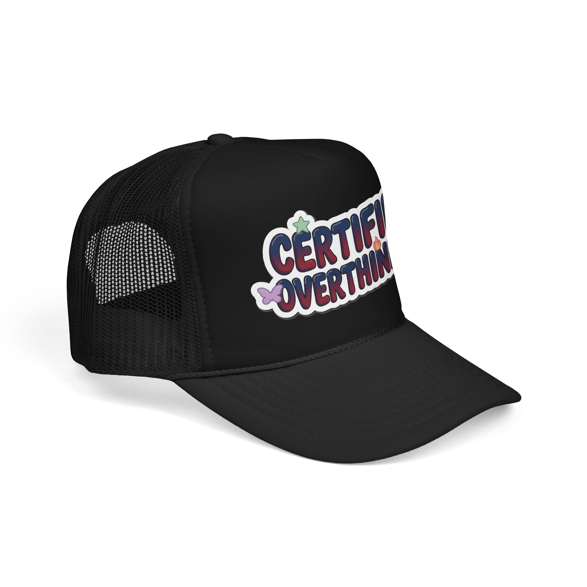 Trucker Hat — "Certified Overthinker" Foam Patch Cap