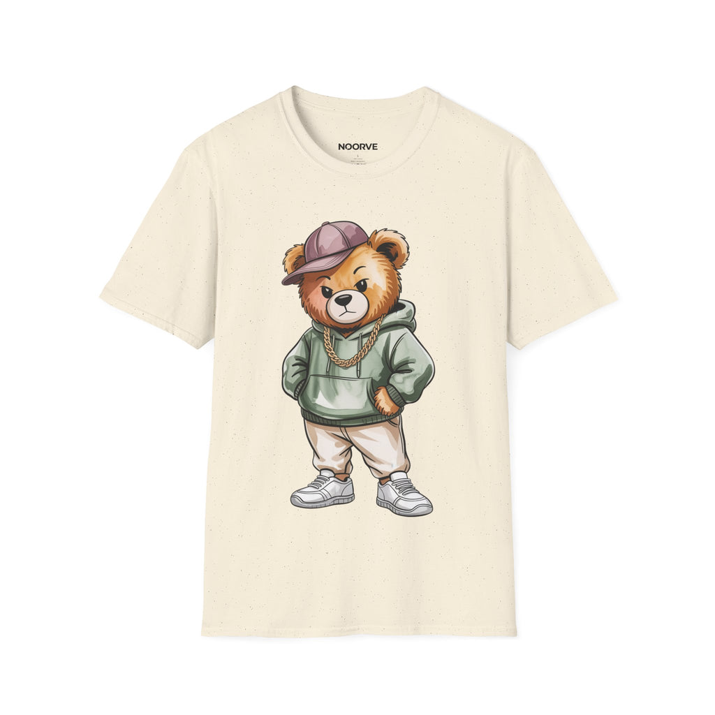 Casual Bear Graphic T-Shirt — Cool Teddy in Hoodie & Cap