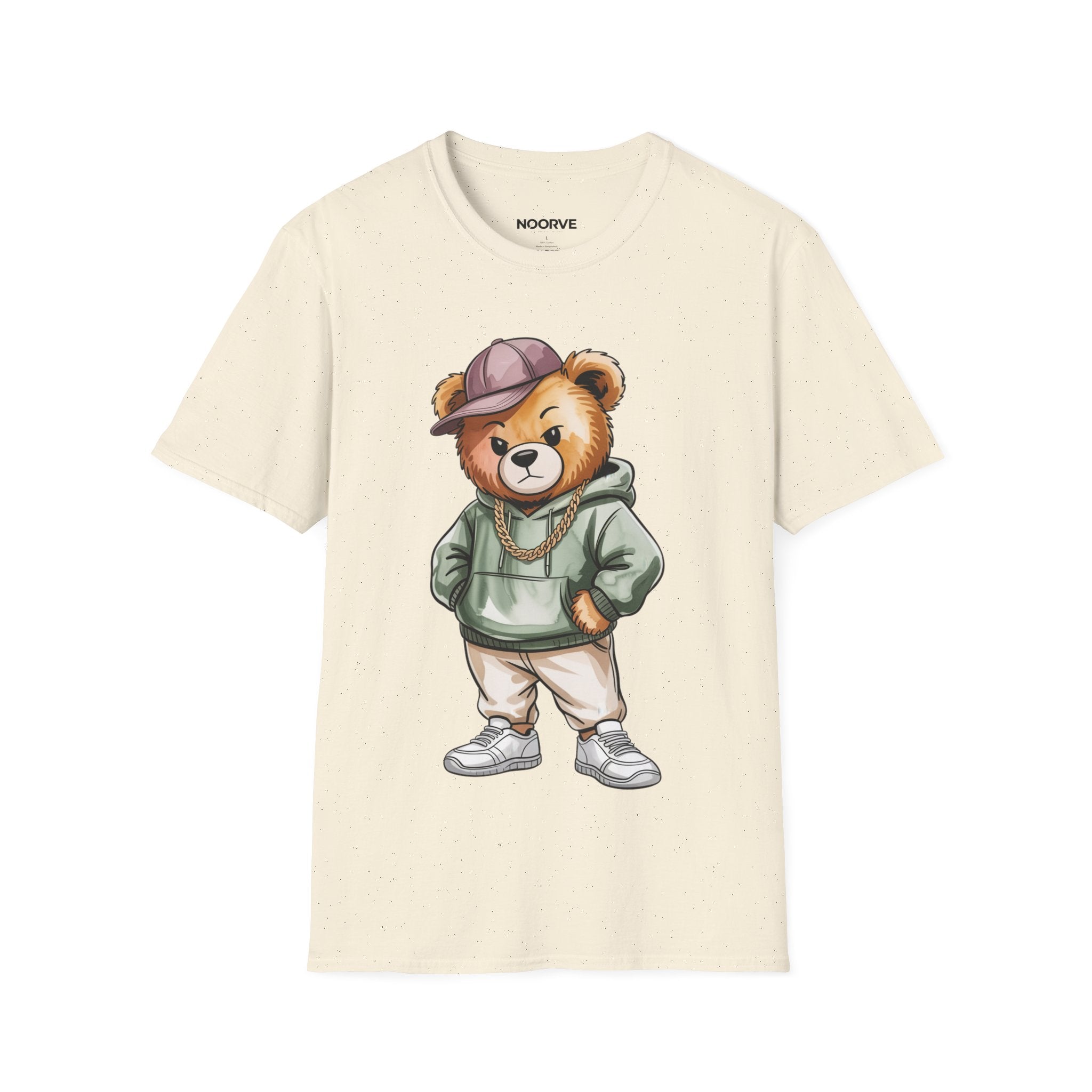 Casual Bear Graphic T-Shirt — Cool Teddy in Hoodie & Cap