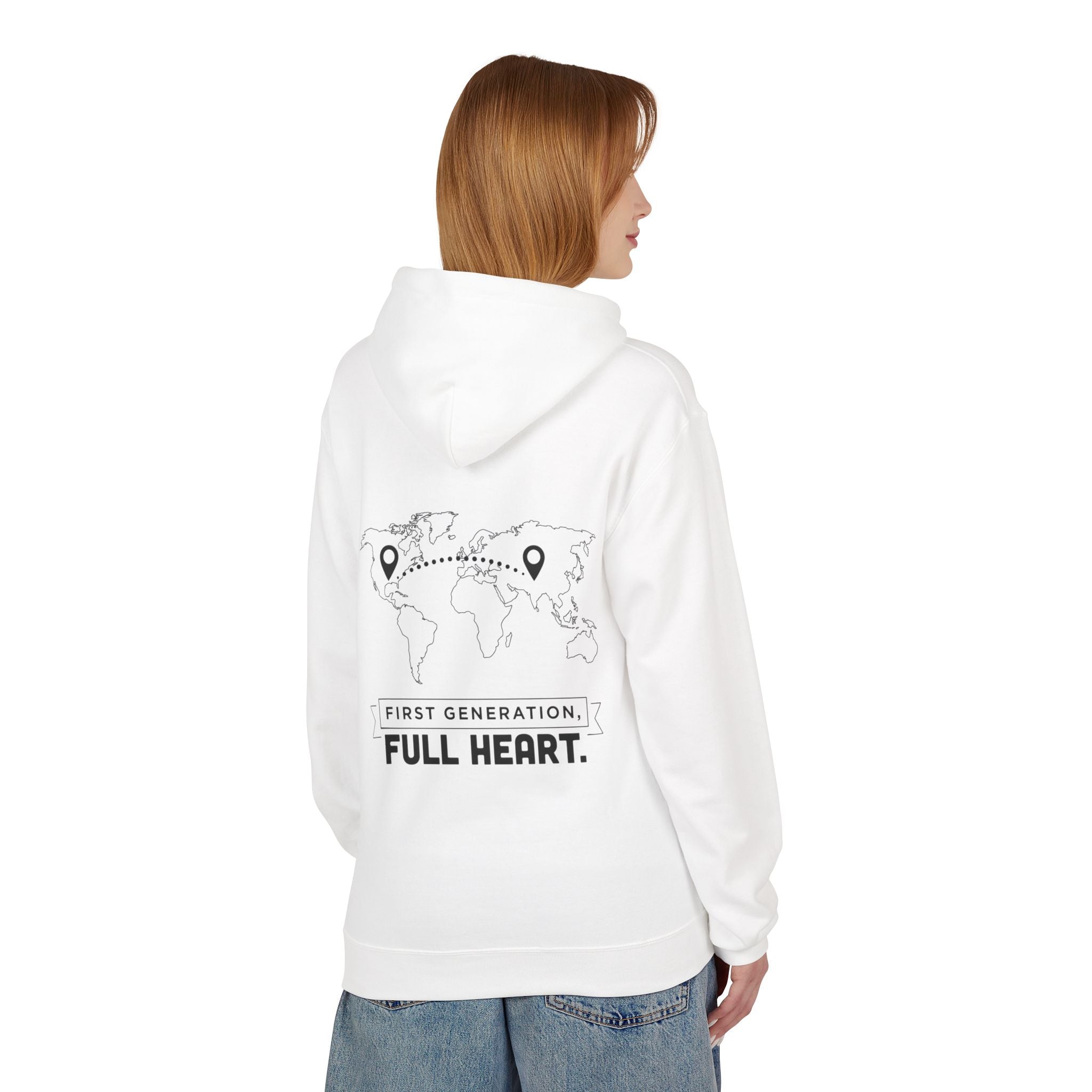 NoCrve 'First Generation, Full Heart' Hoodie — Inspirational Travel Map Pullover