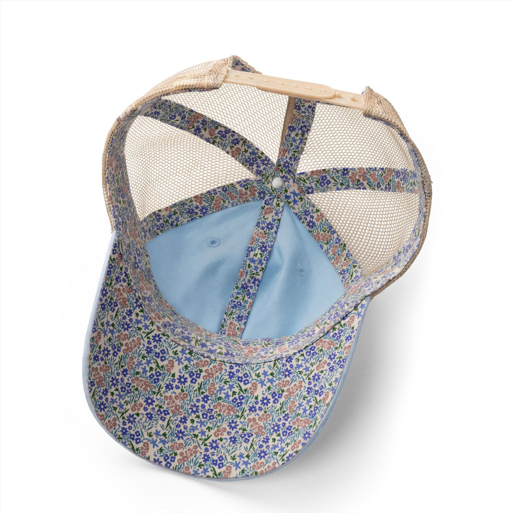 Lavender Stripe Washed Mesh-Back Cap