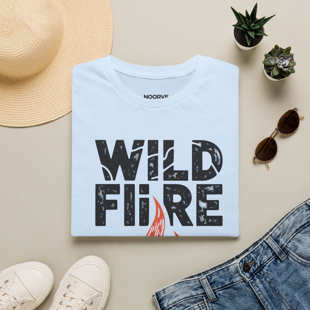 Wild Fire Graphic T-Shirt — Bold Flame Typography Tee | Noorve | T-Shirt