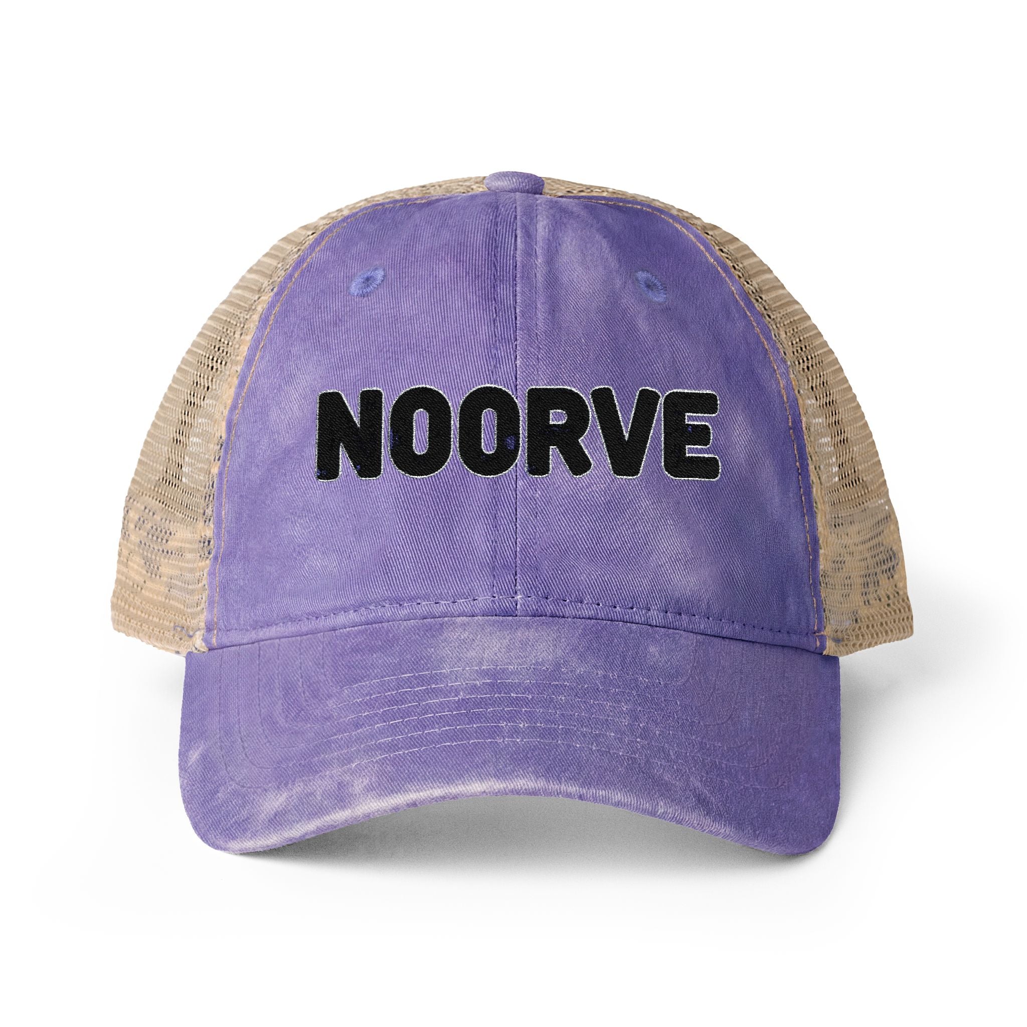 Lavender Stripe Washed Mesh-Back Cap