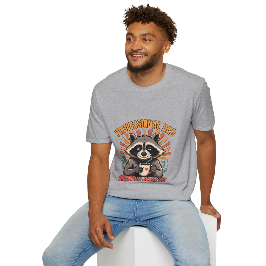 Dad T-Shirt – “Professional Dad, Amateur Sleeper” Cute Raccoon Father’s Day Tee