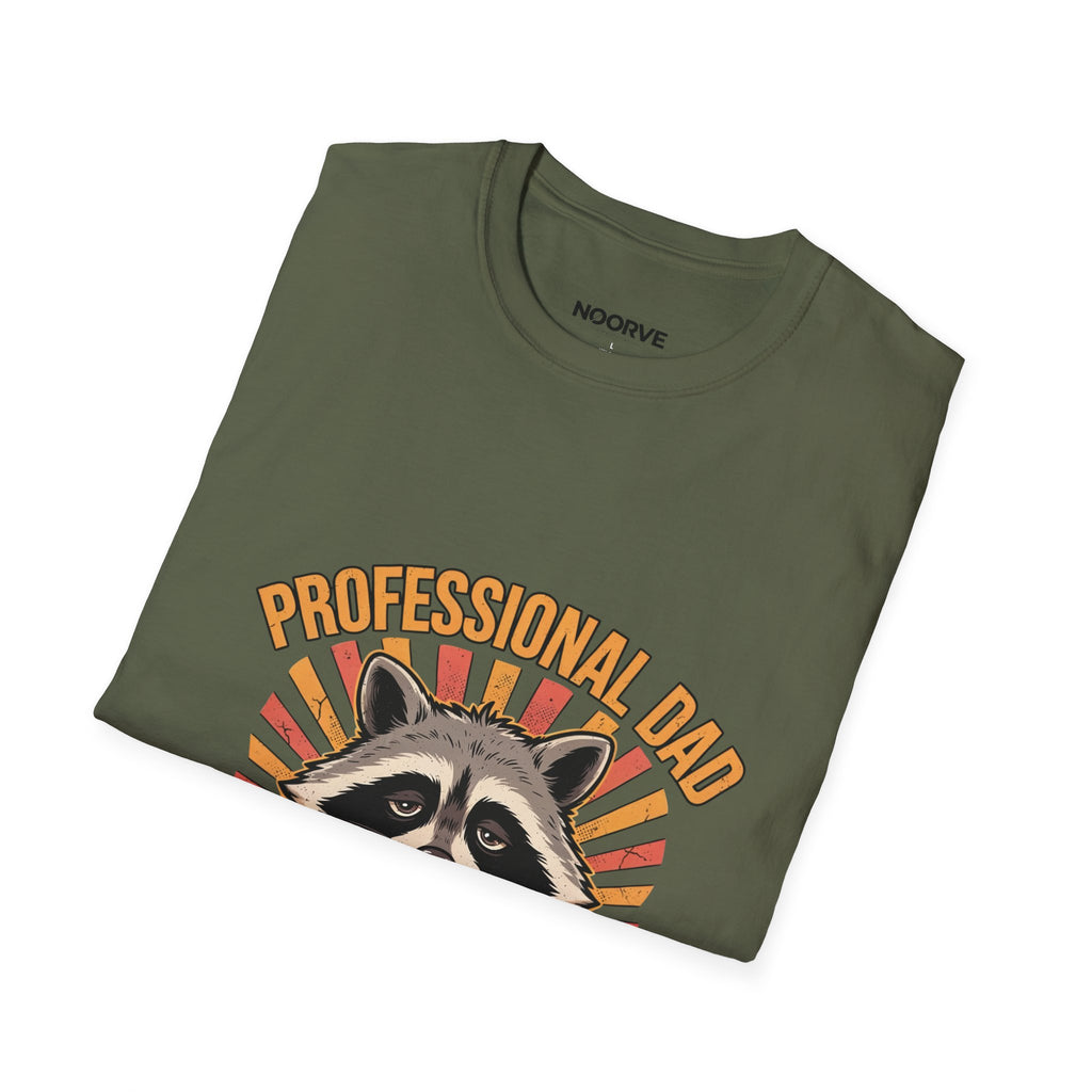 Dad T-Shirt – “Professional Dad, Amateur Sleeper” Cute Raccoon Father’s Day Tee