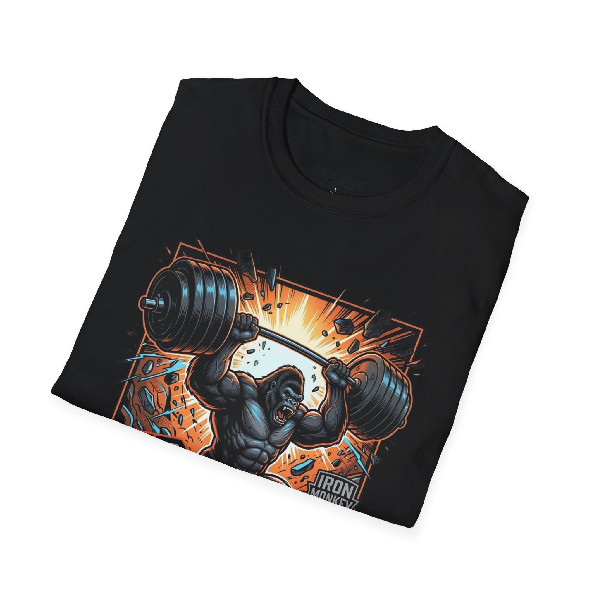 Motivational Weightlifting T-Shirt — 'No Excuses' Gorilla Gym Tee