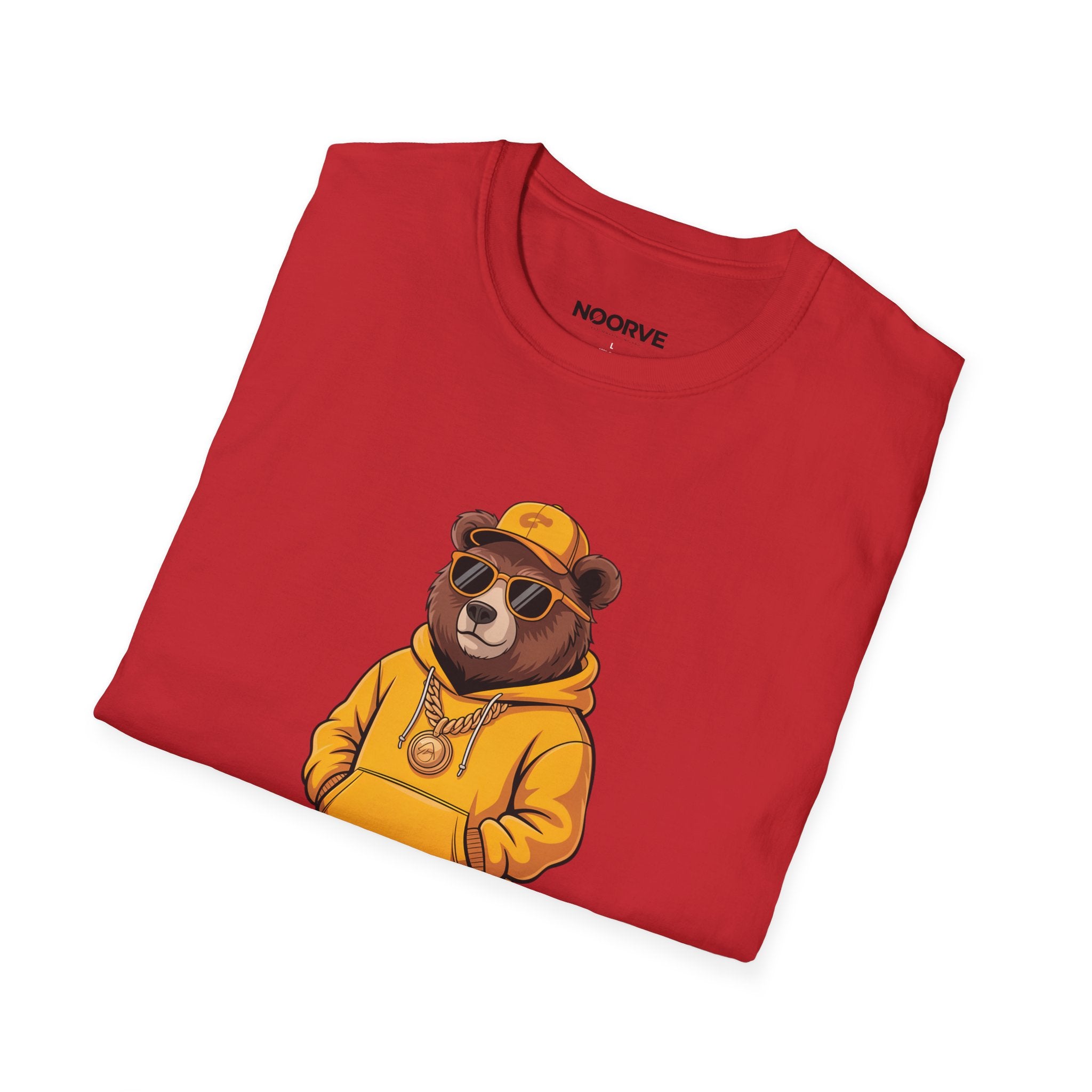 Bear Graphic T-Shirt — Cool Hip-Hop Bear in Yellow Hoodie
