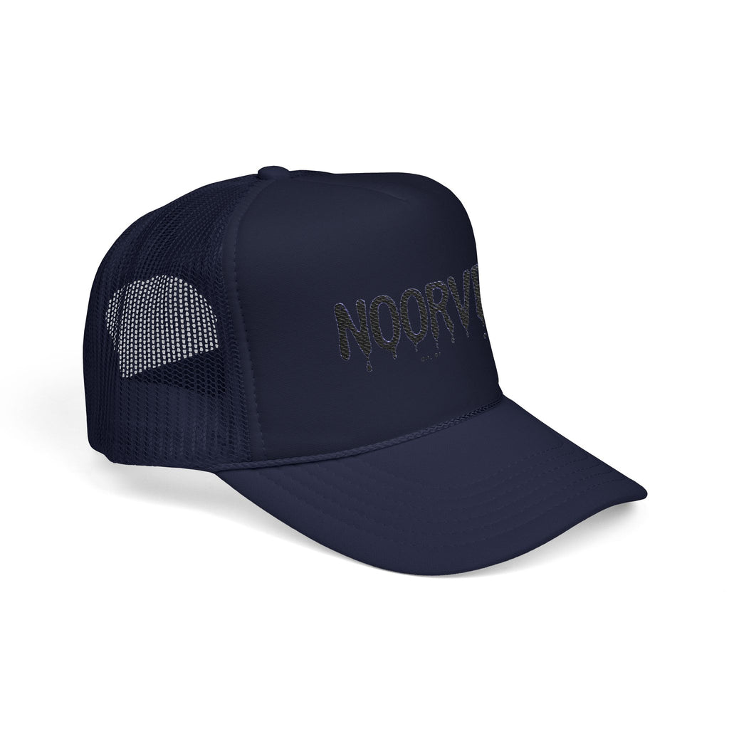 Drip Logo Trucker Hat — Noorvé Glimmer Foam Cap